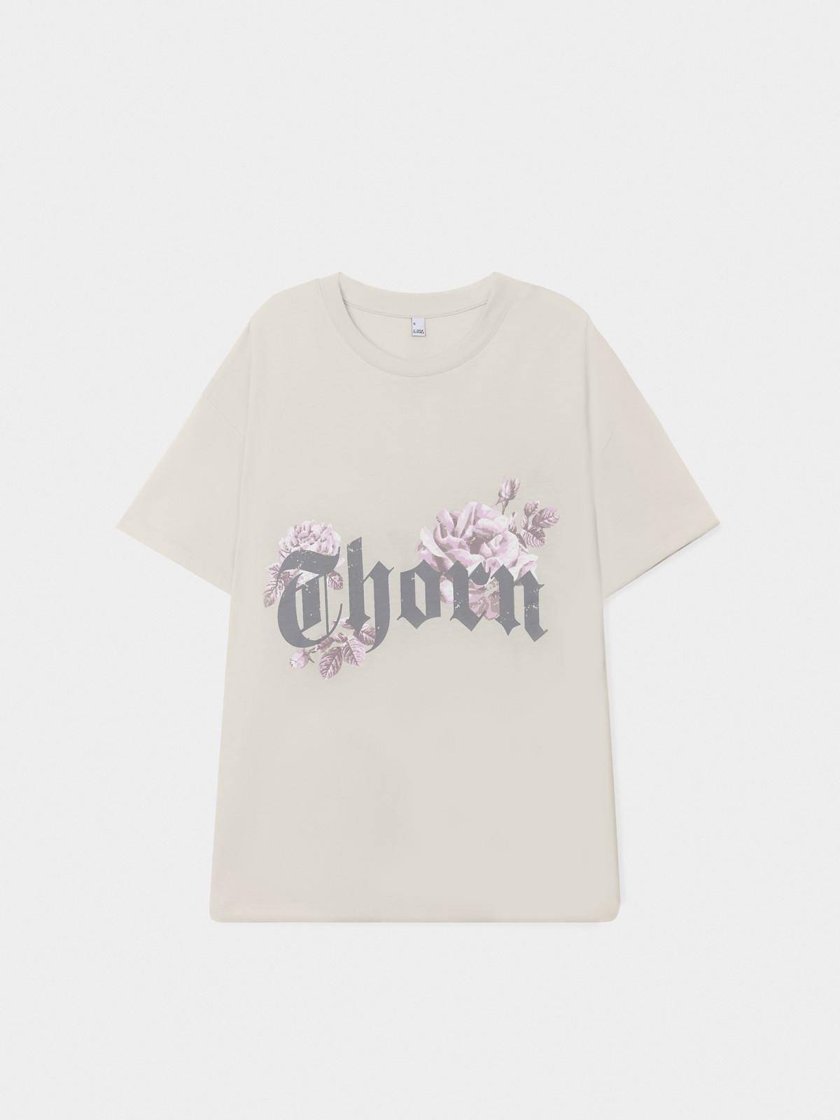 Футболка из хлопка с цветочным принтом и надписью