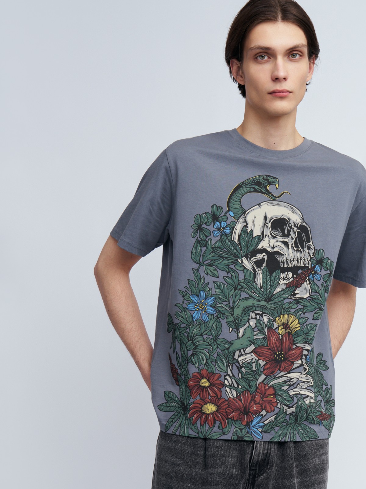 Футболка из хлопка с принтом