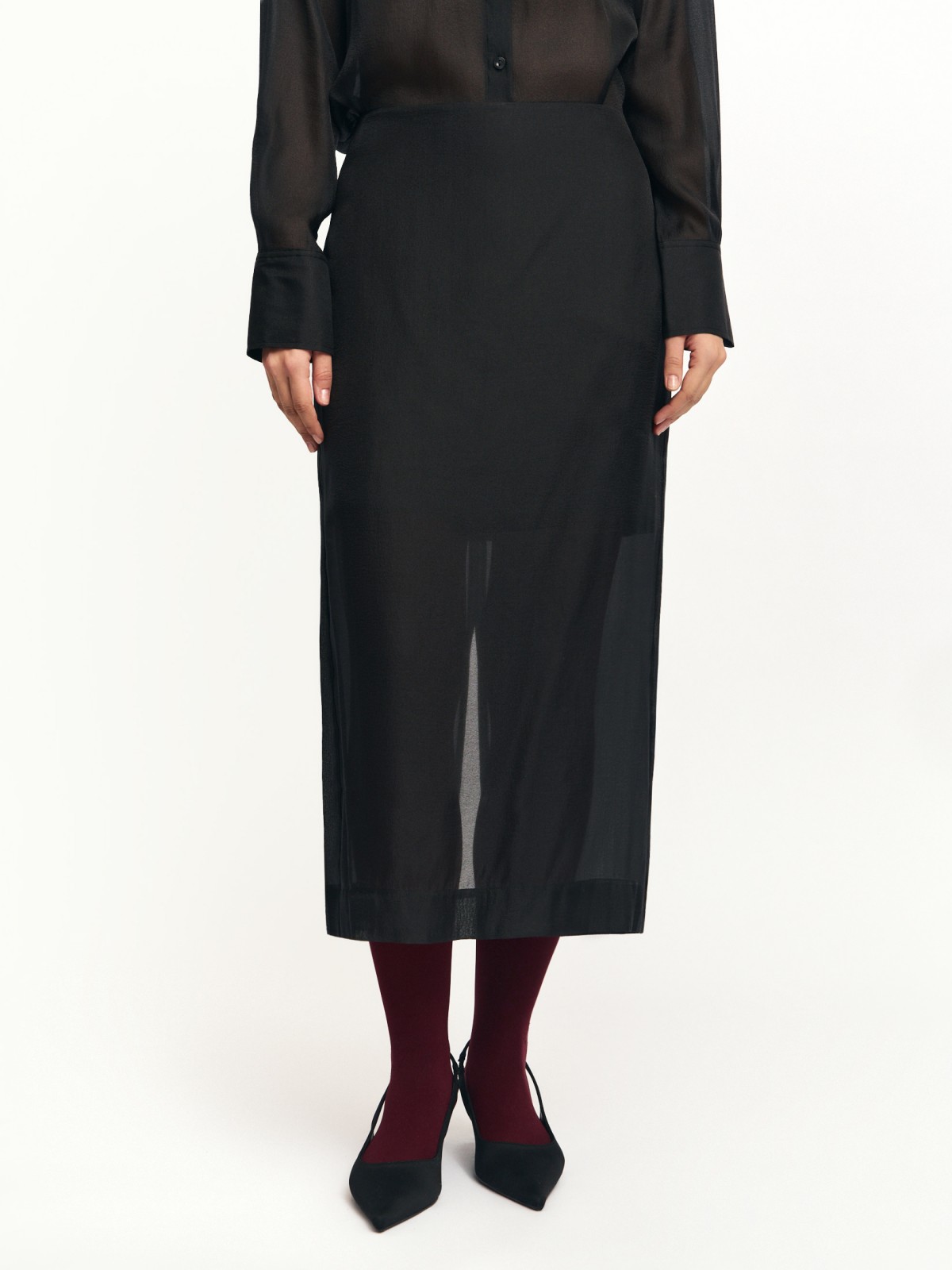 Полупрозрачная юбка из органзы