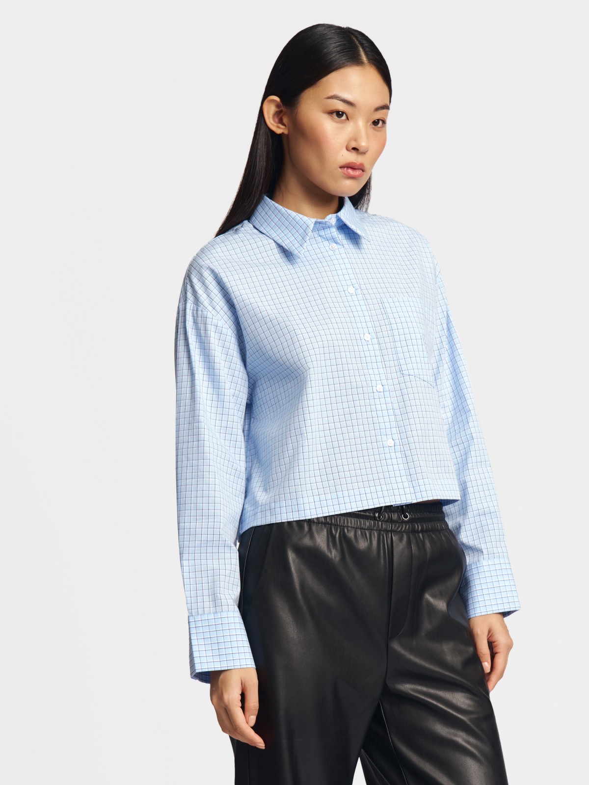 Укороченная рубашка из хлопка