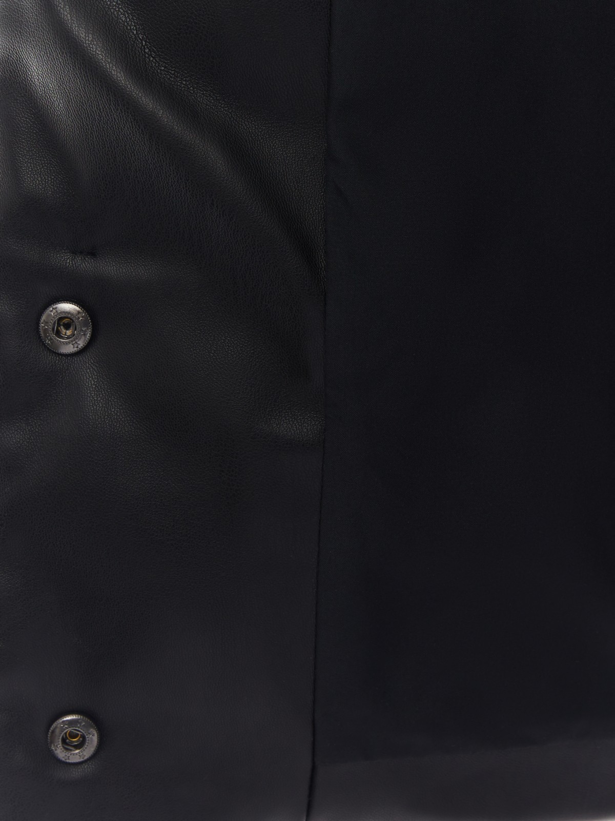 Тёплая стёганая дутая куртка из экокожи с высоким воротником zolla 02412516F034, цвет черный, размер XS - фото 5