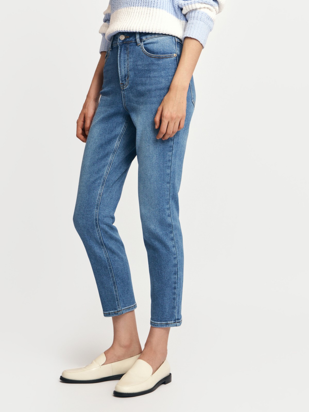 Джинсы силуэта Slim с высокой посадкой