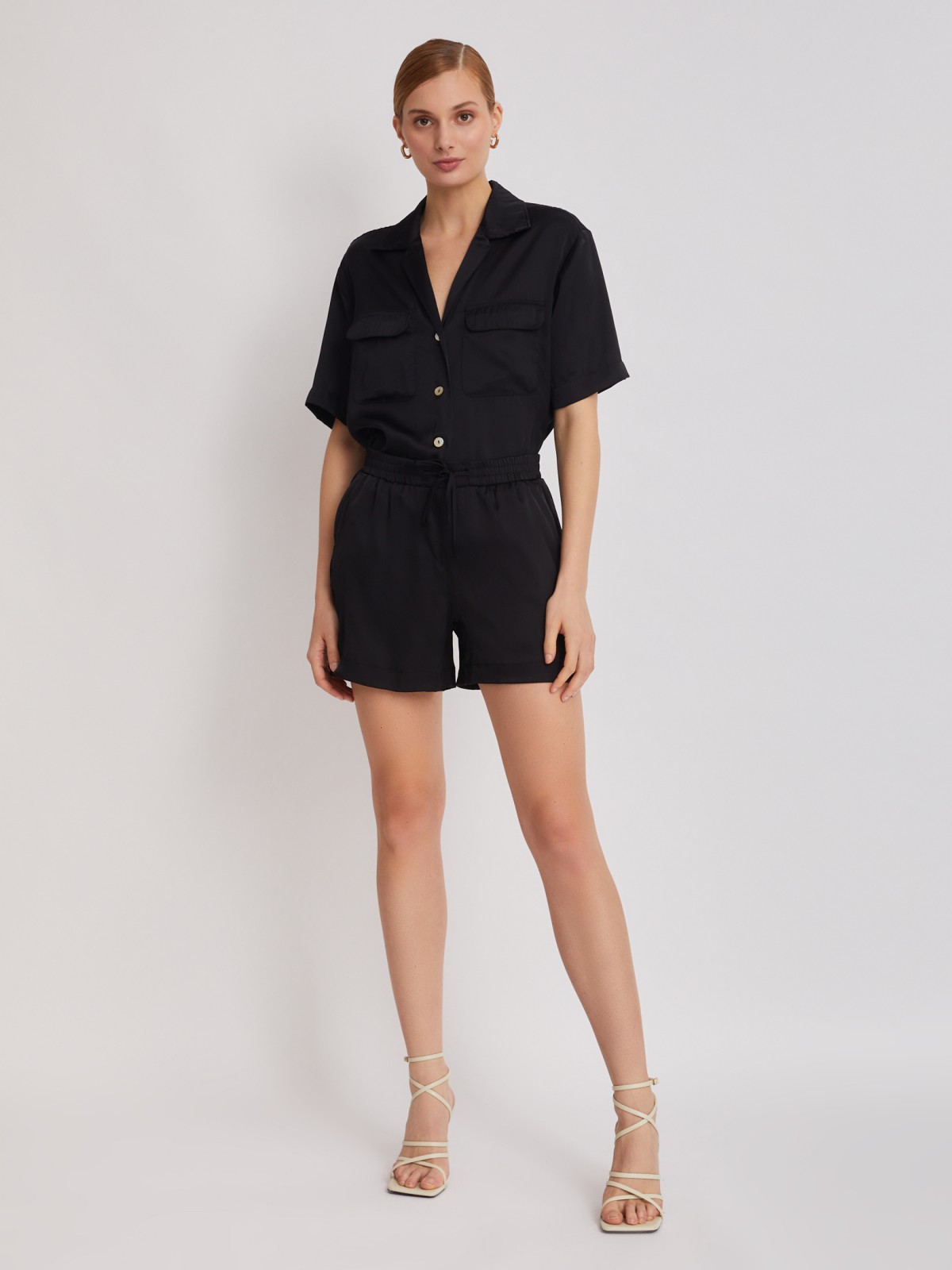 Атласные шорты на резинке