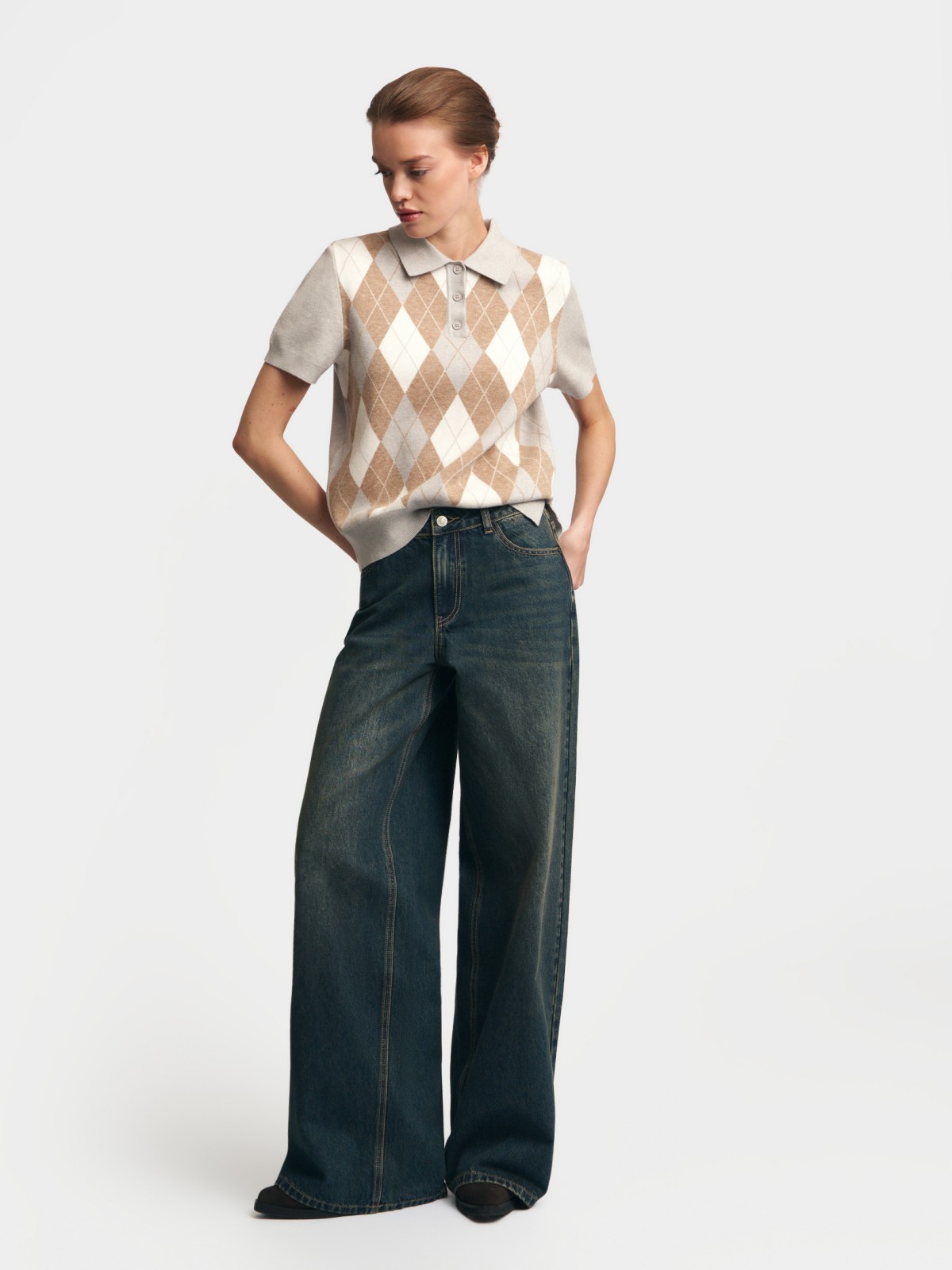 Джемпер поло с коротким рукавом