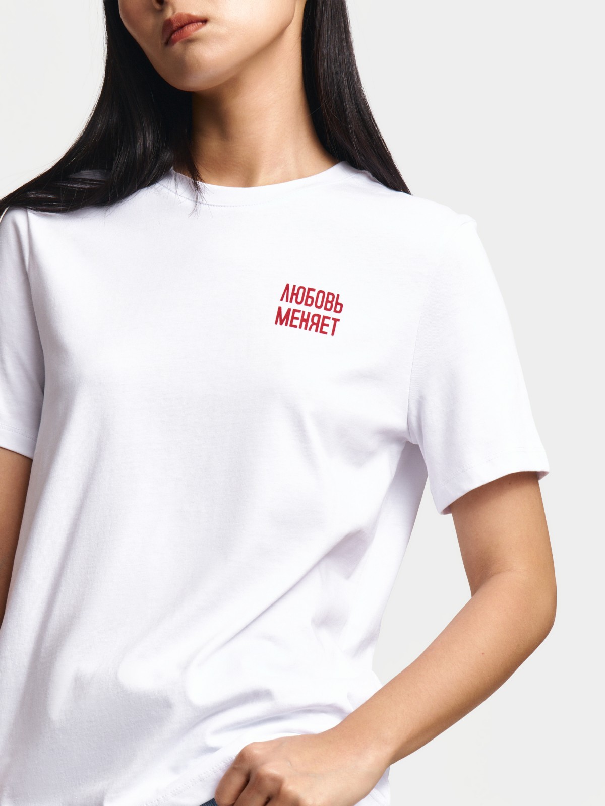 Трикотажная футболка из хлопка с надписью