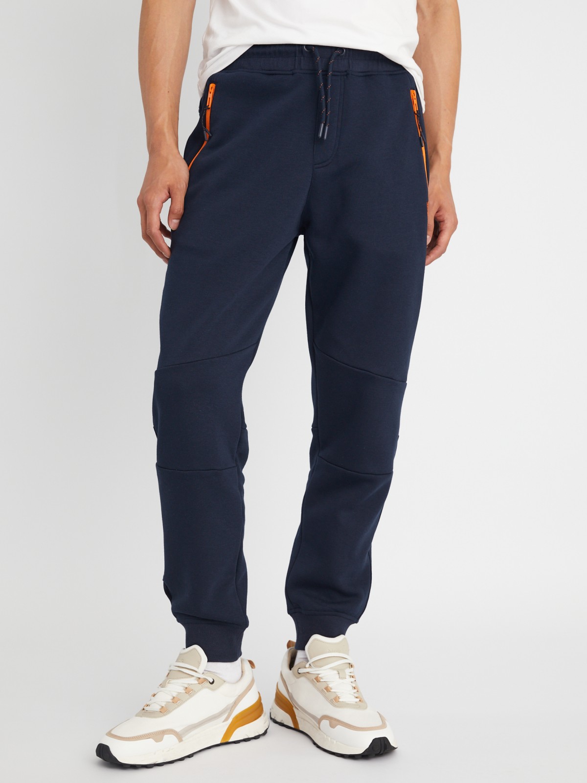 Утеплённые трикотажные брюки-джоггеры в спортивном стиле zolla 21333762F033, цвет синий, размер L - фото 4