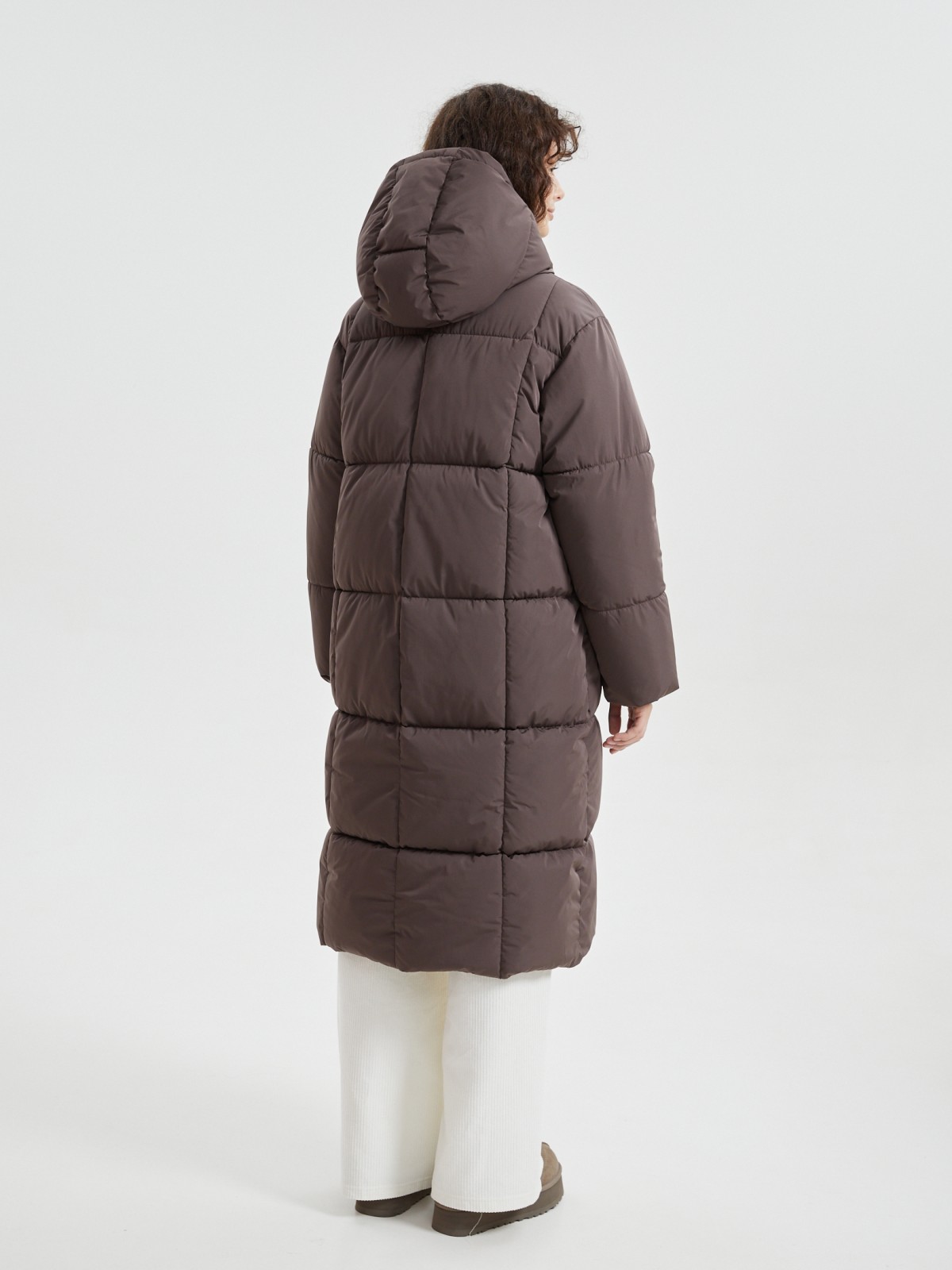 Тёплая куртка-пальто с капюшоном