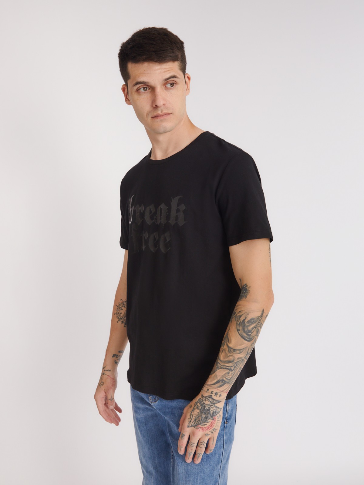 Футболка из хлопка с принтом-надписью