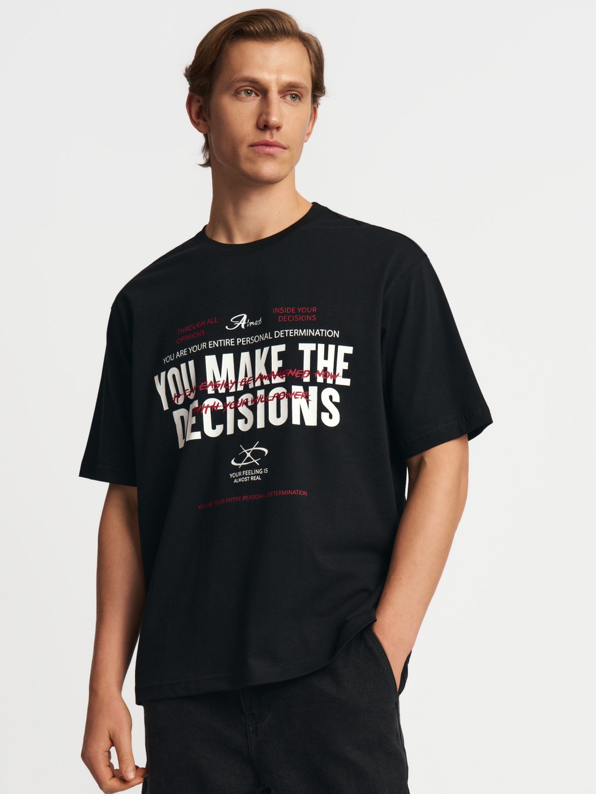 Футболка оверсайз из хлопка с принтом