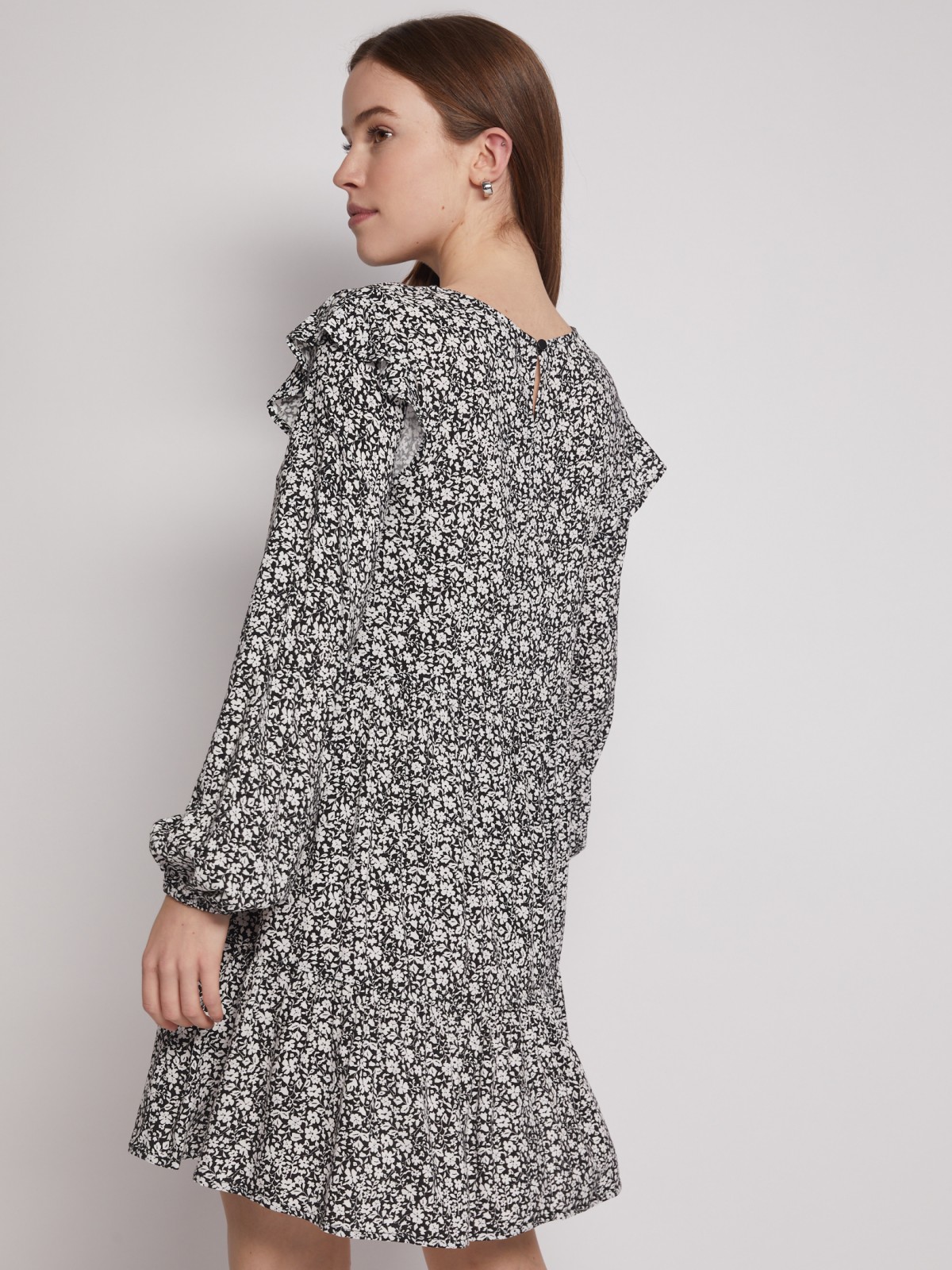 Ярусное платье с цветочным принтом zolla 22212827Y493, размер XS - фото 6
