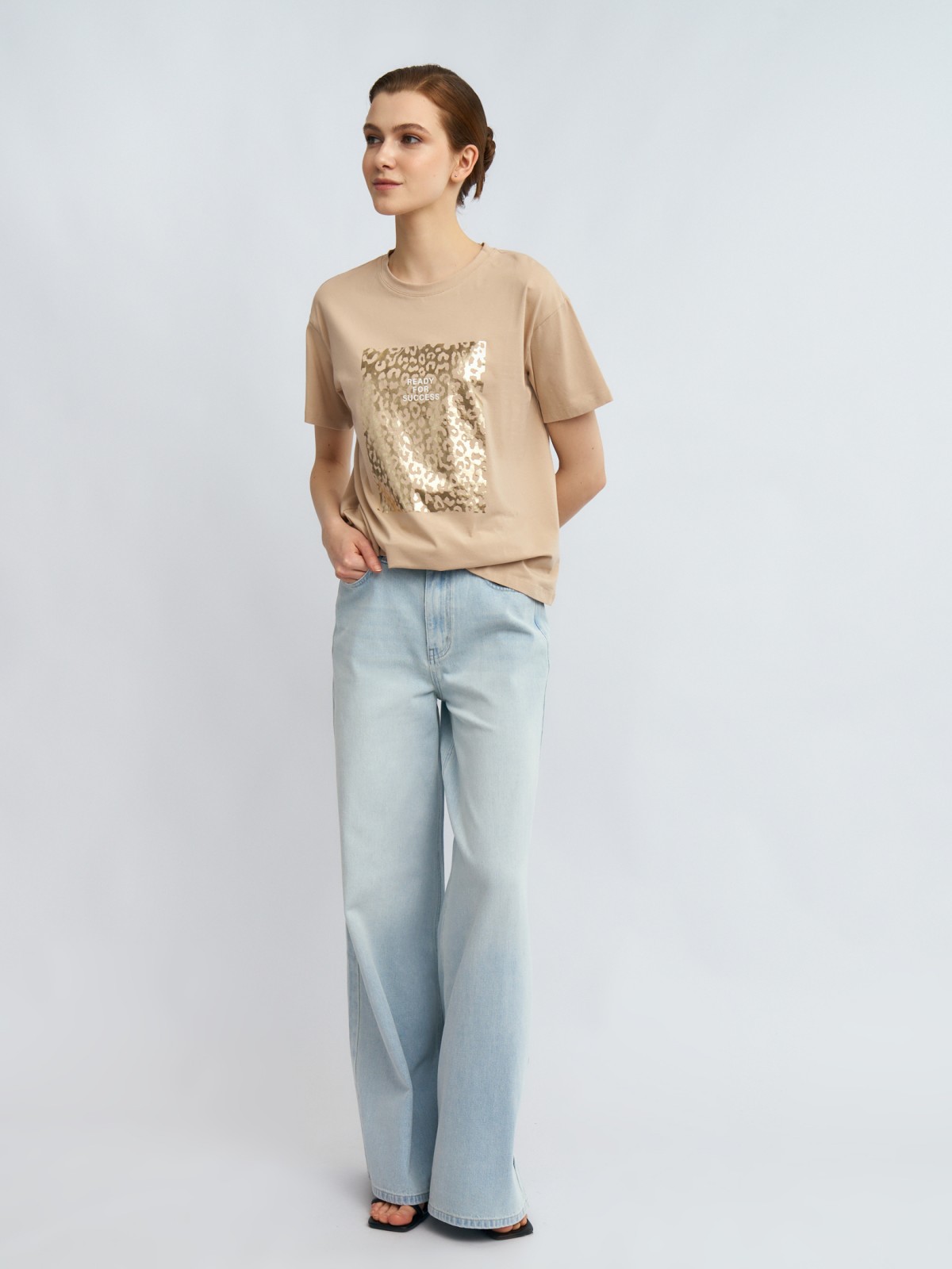 Футболка из хлопка с леопардовым принтом