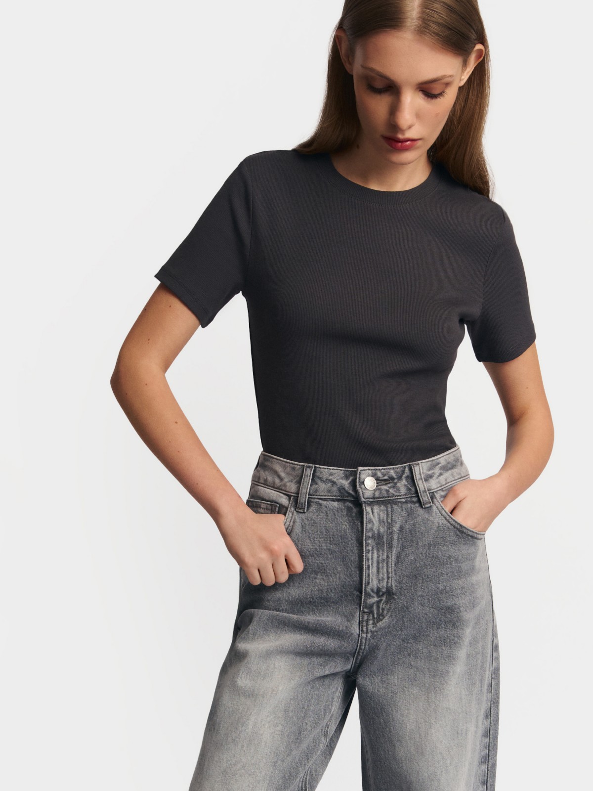 Футболка из хлопка однотонная 999₽