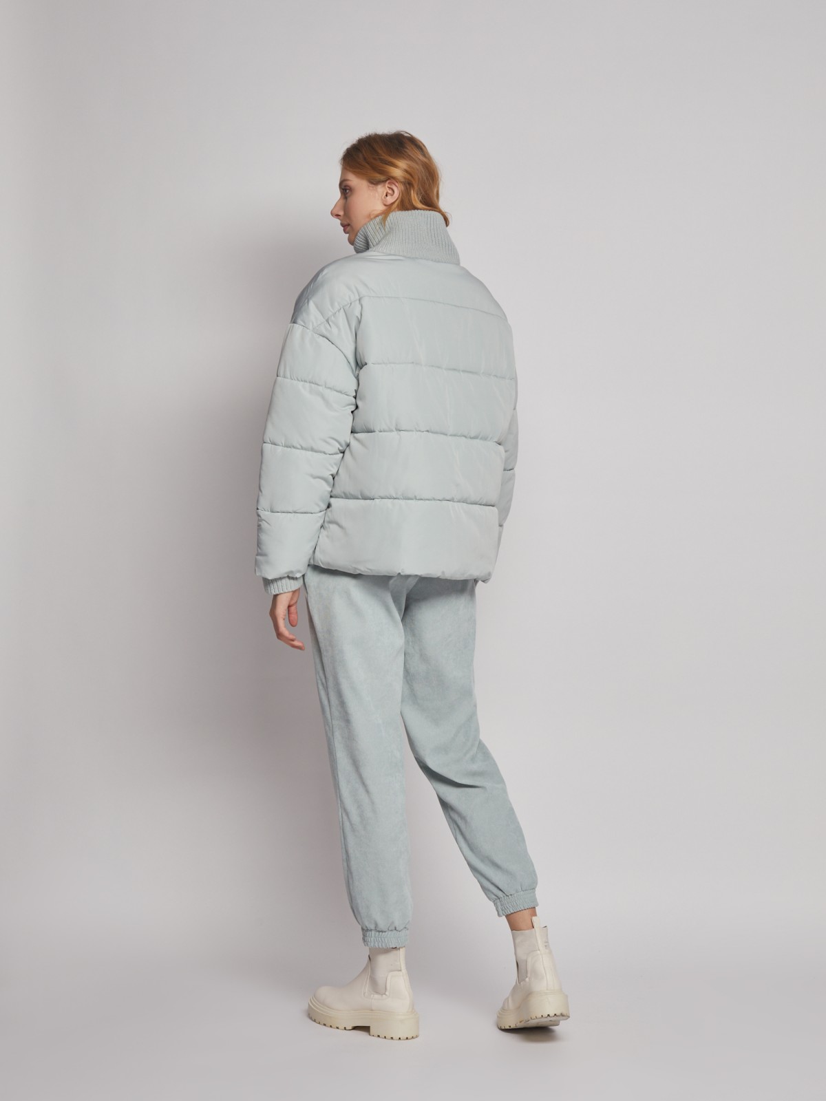 Тёплая куртка с вязаными манжетами и воротником zolla 02312510L014, цвет мятный, размер XS - фото 6
