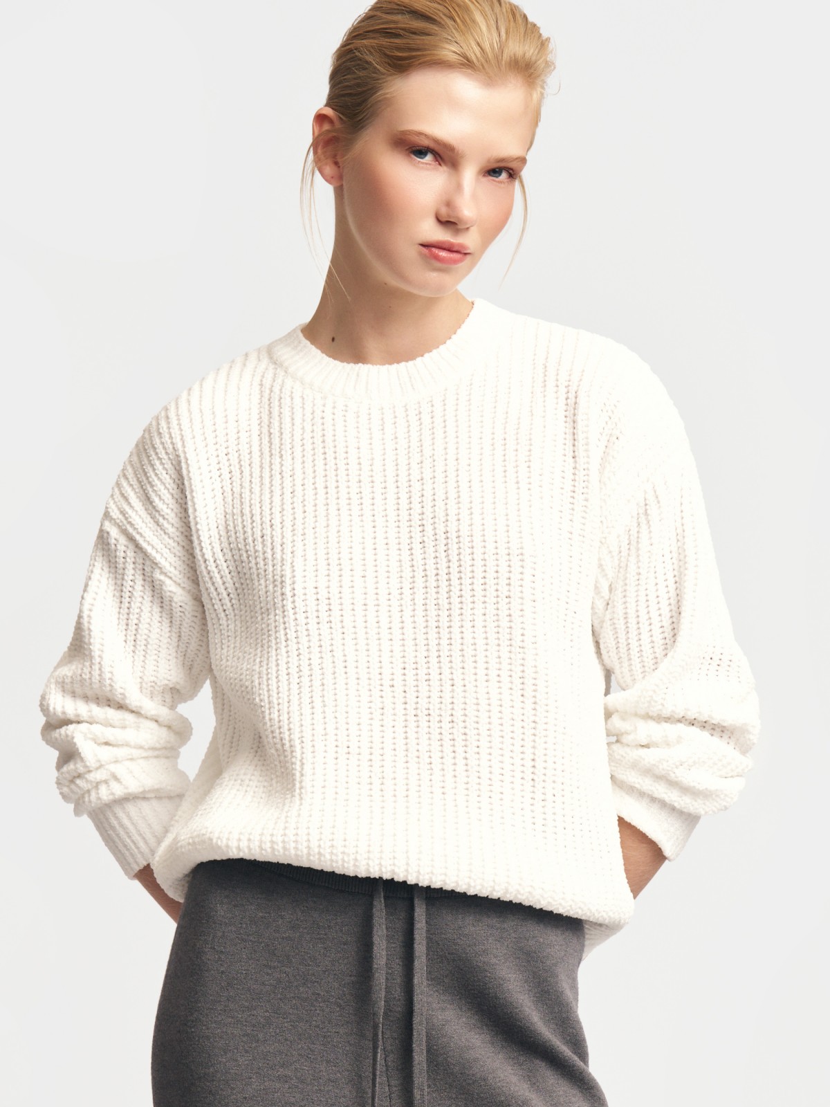 Вязаный джемпер из синели