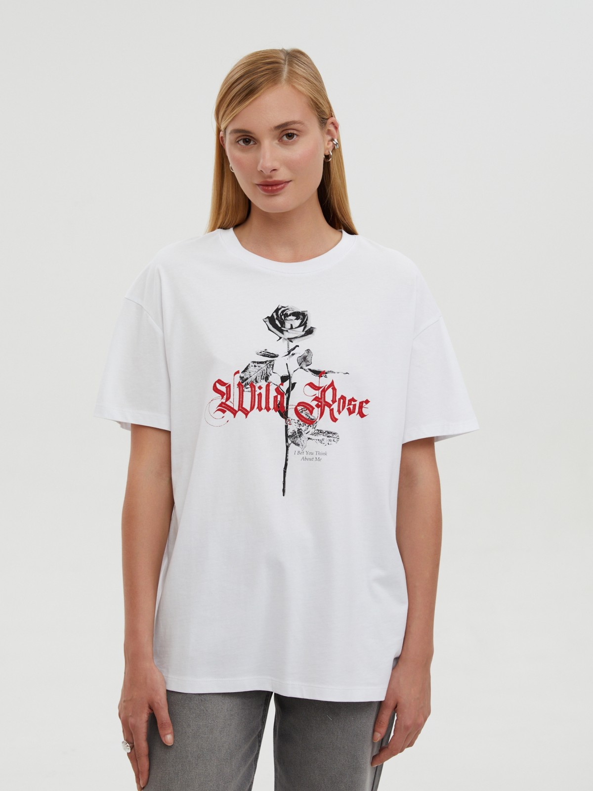 Футболка оверсайз из хлопка с принтом