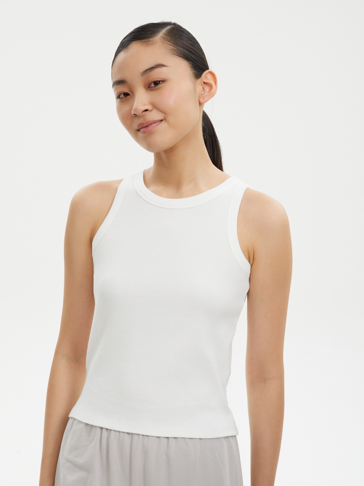 Майка-топ из хлопка без рукавов