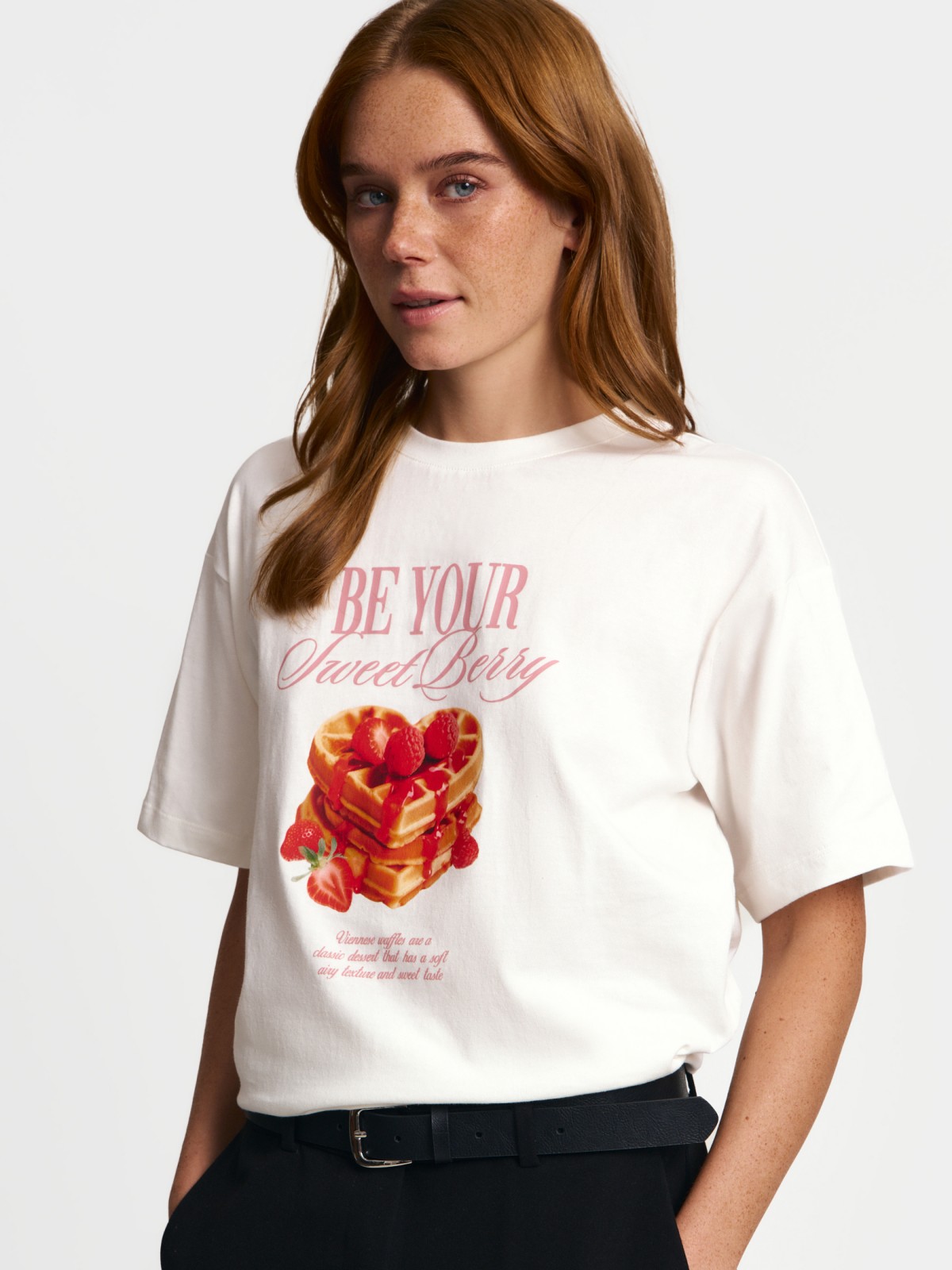 Трикотажная футболка из хлопка с принтом