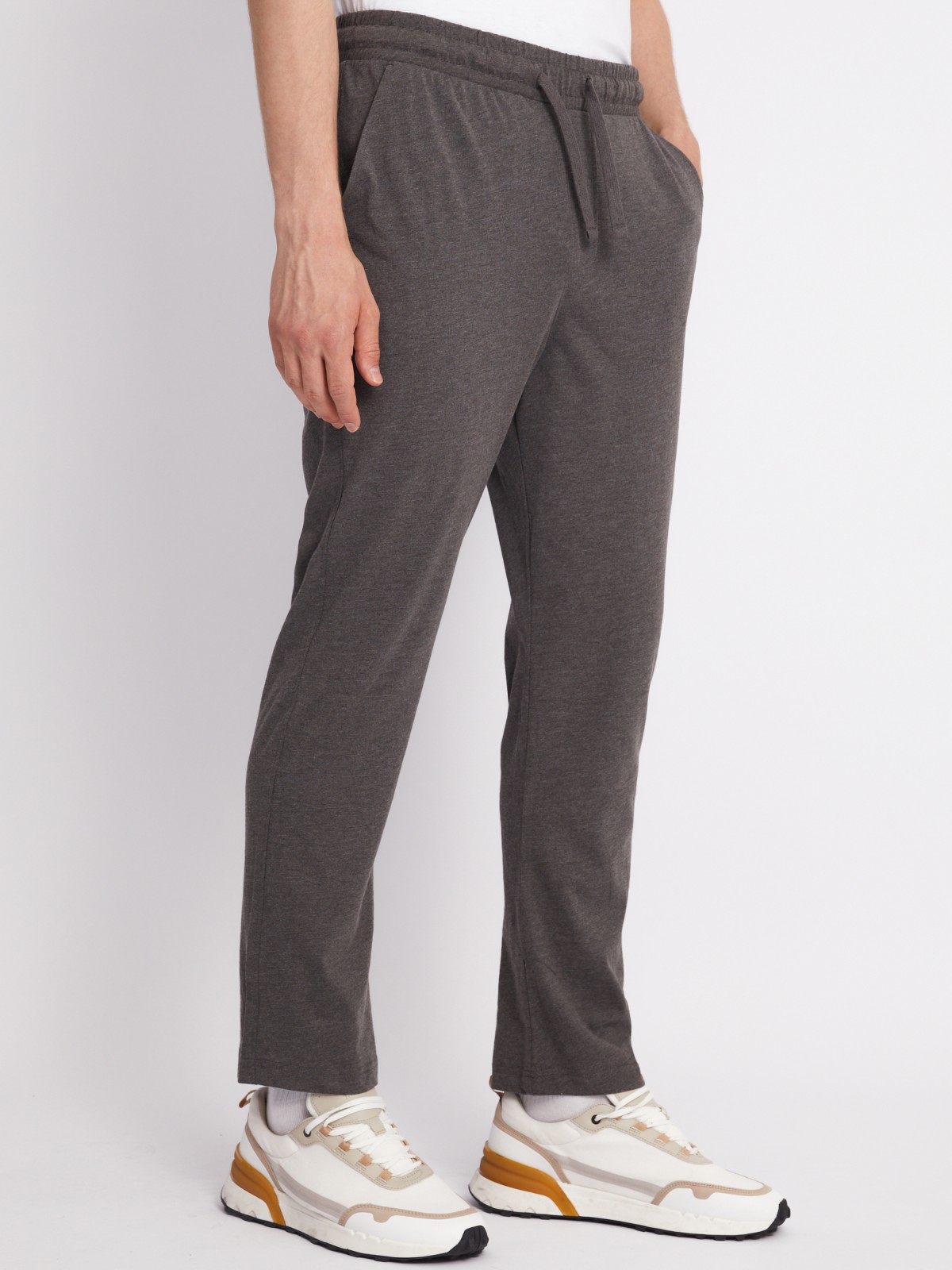 Трикотажные брюки в спортивном стиле zolla 01331765Q022, цвет темно-серый, размер S - фото 2