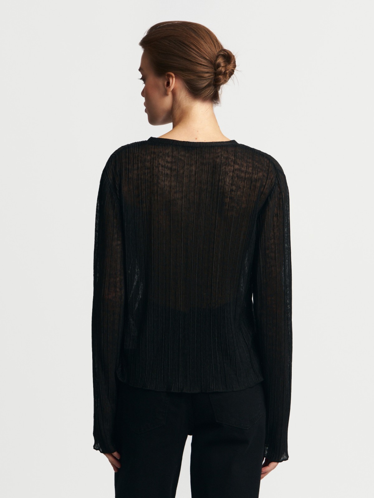 Полупрозрачный лонгслив с длинным рукавом