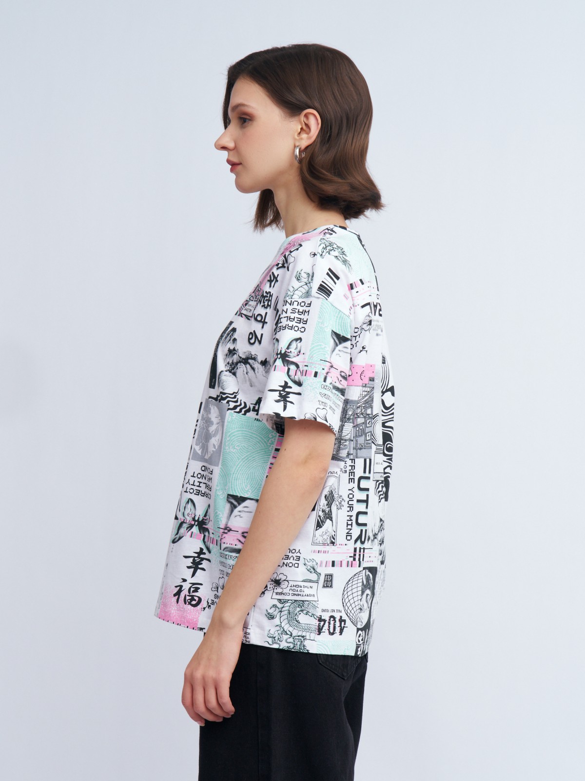 Футболка из хлопка с принтом