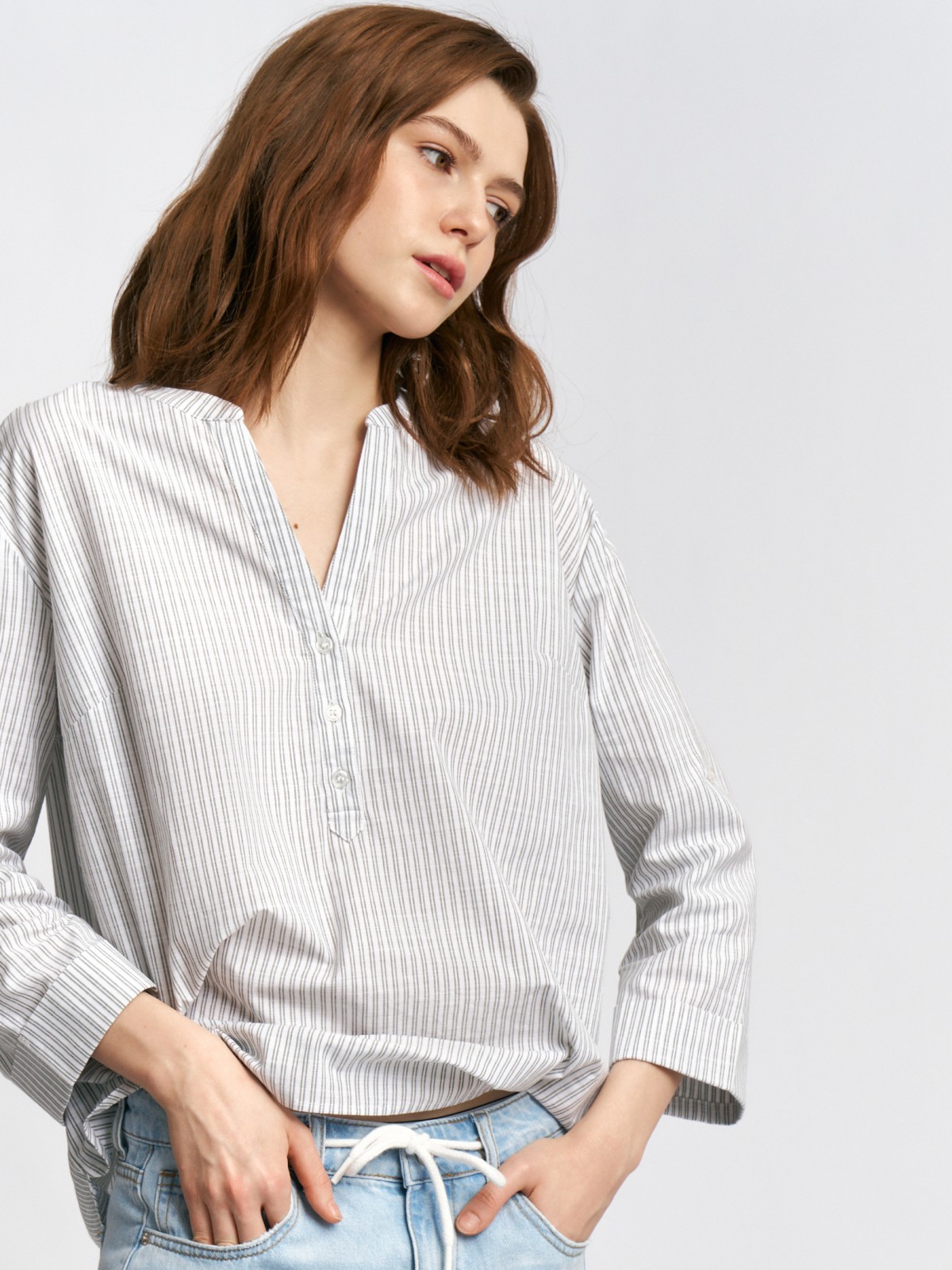 Блузка из хлопка в полоску