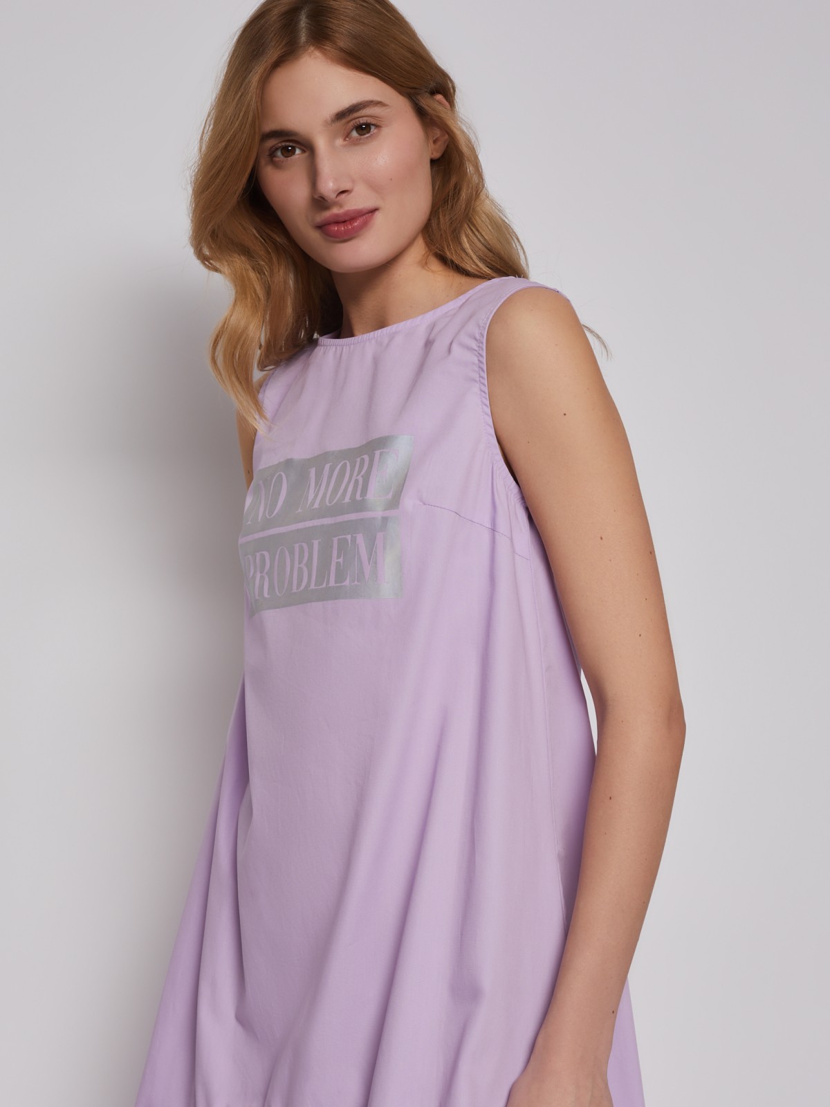 Платье без рукавов с асимметричным подолом zolla 022258291103, цвет лиловый, размер XS - фото 6