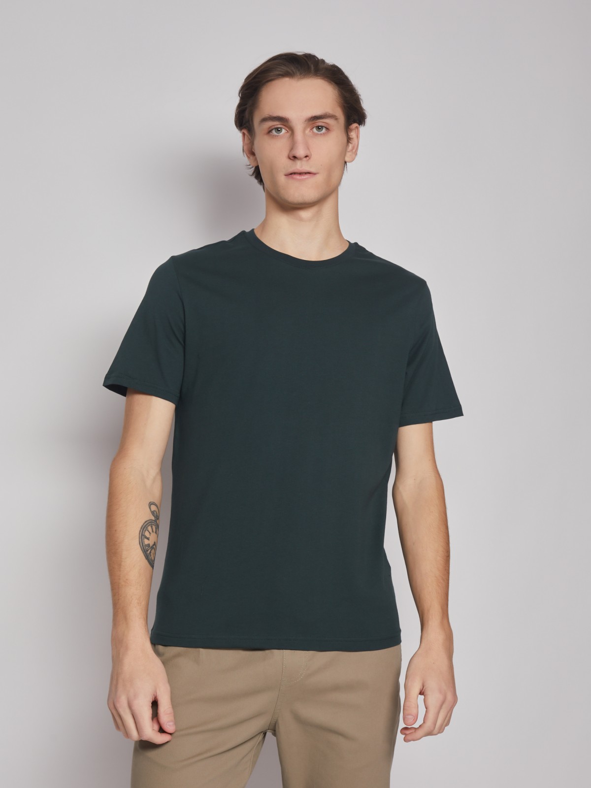 Футболка из хлопка с круглым вырезом