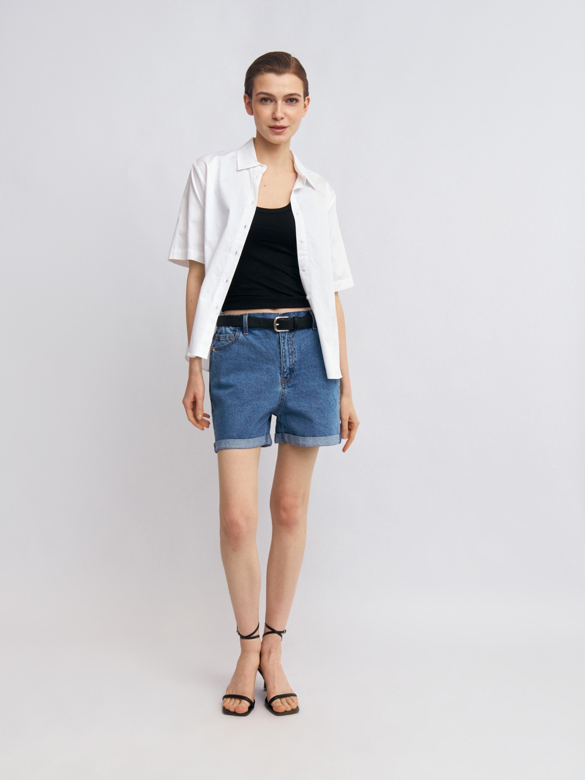 Рубашка из хлопка с коротким рукавом