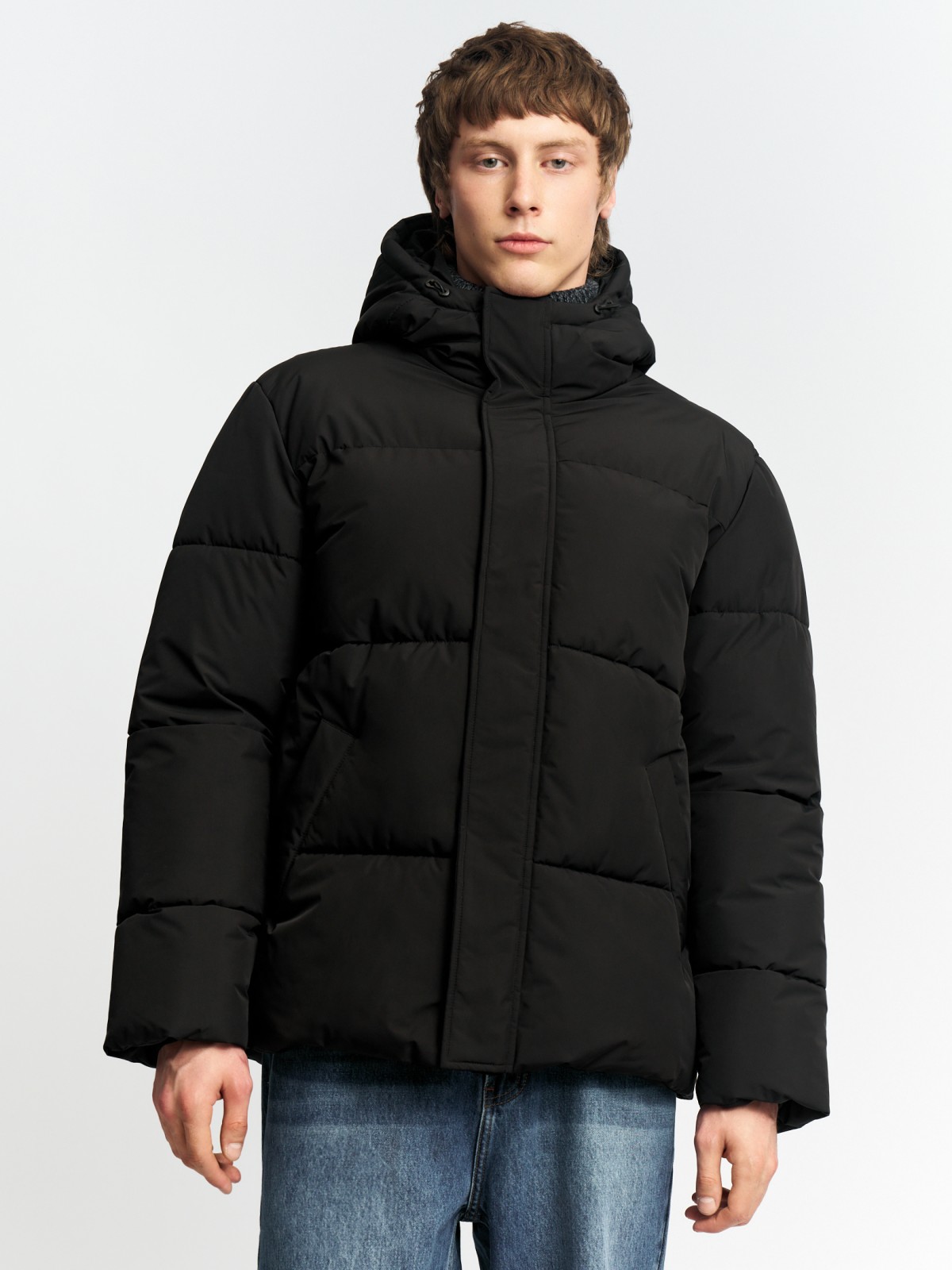 Тёплая стёганая куртка с капюшоном