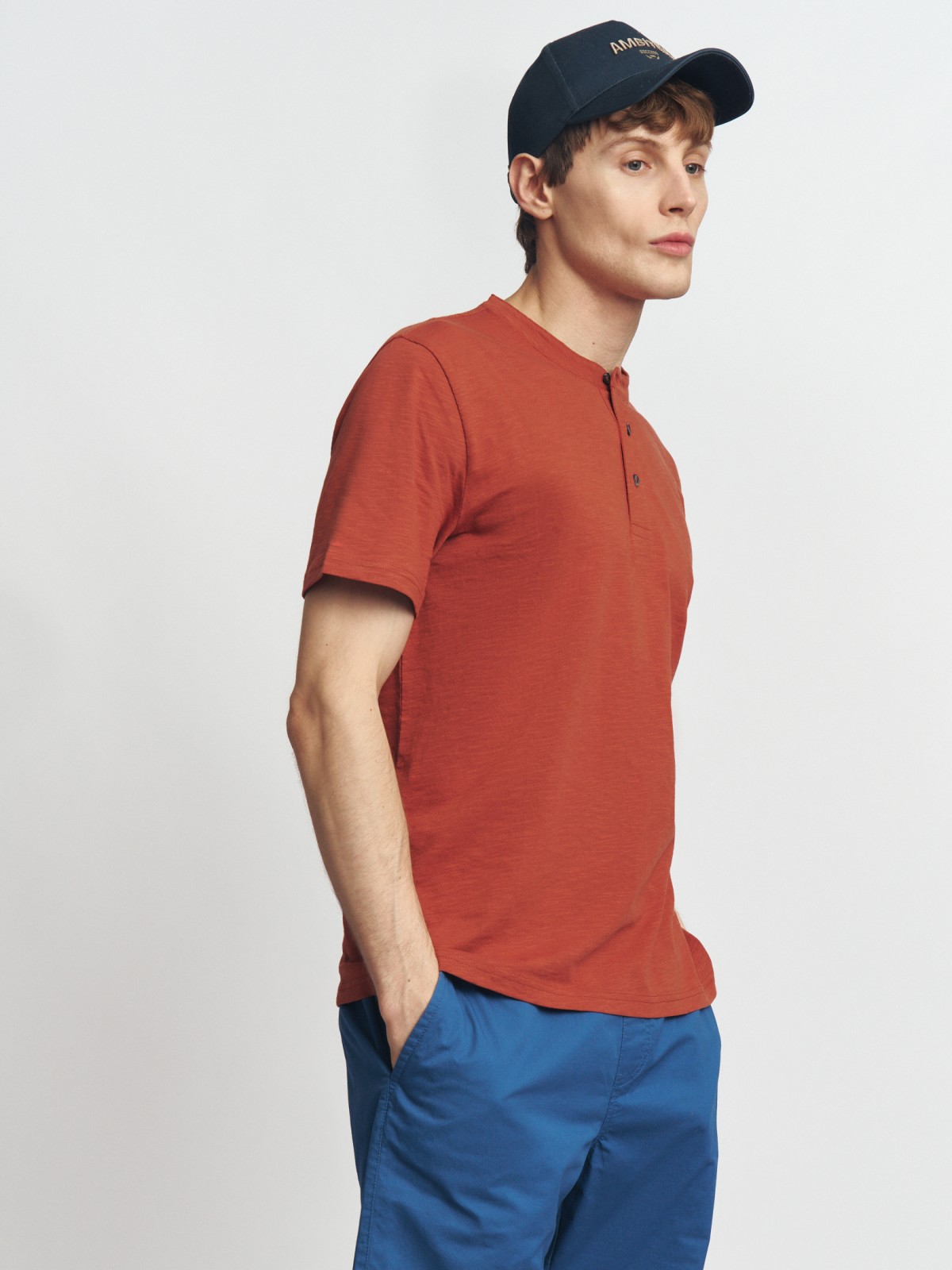 Футболка хенли из хлопка