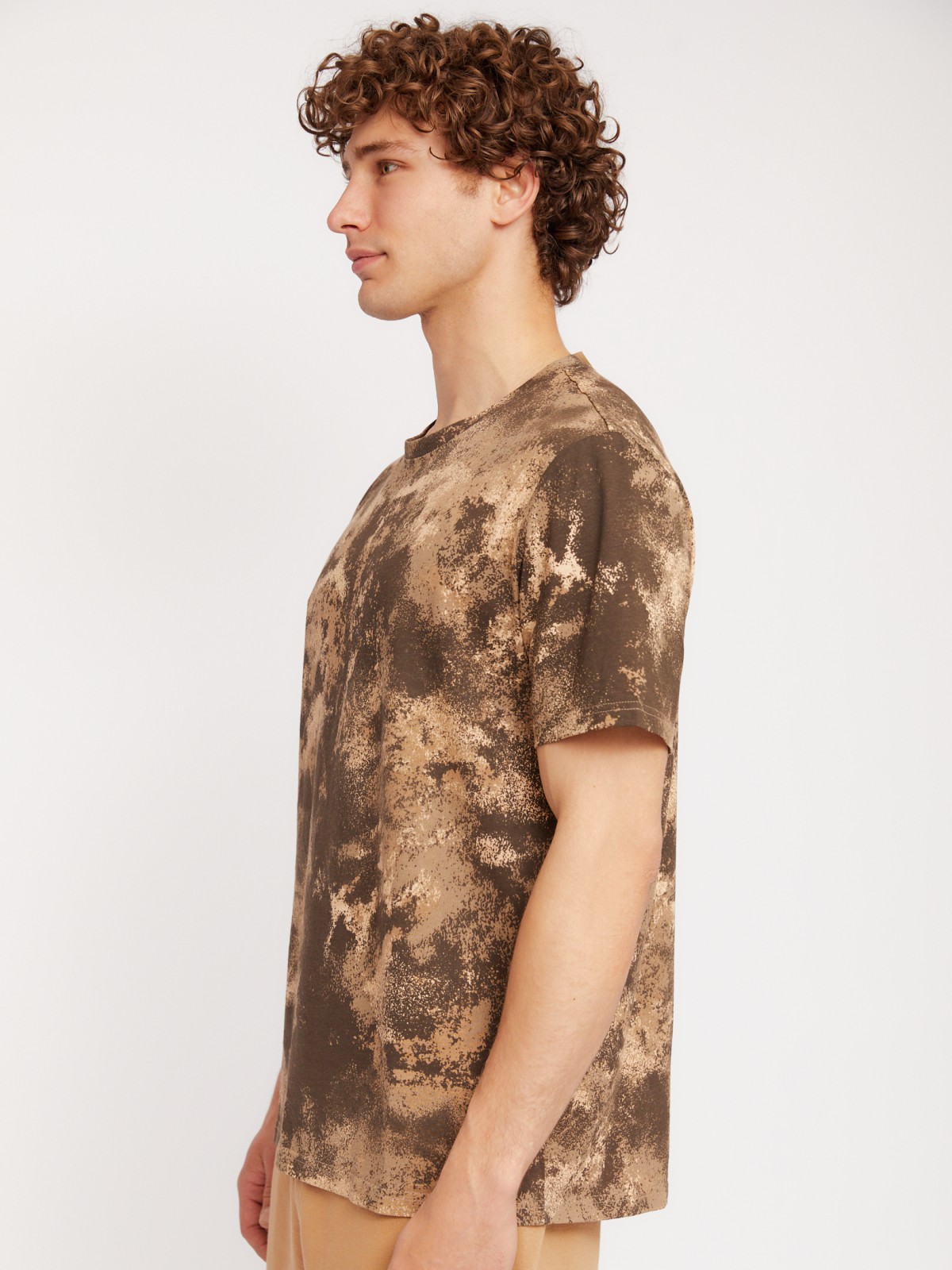 Футболка из хлопка с принтом тай-дай