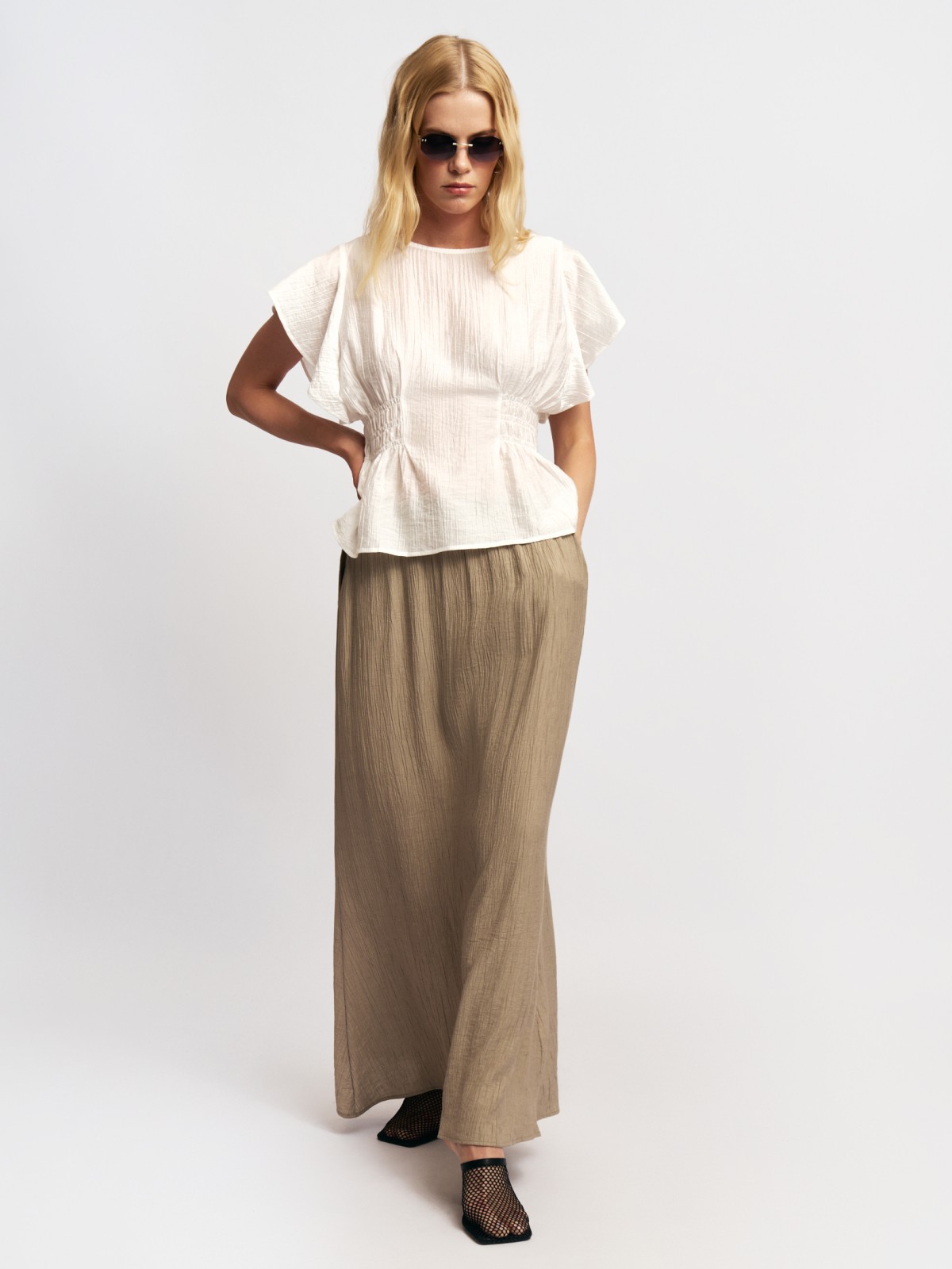 Юбка макси на резинке с кулиской