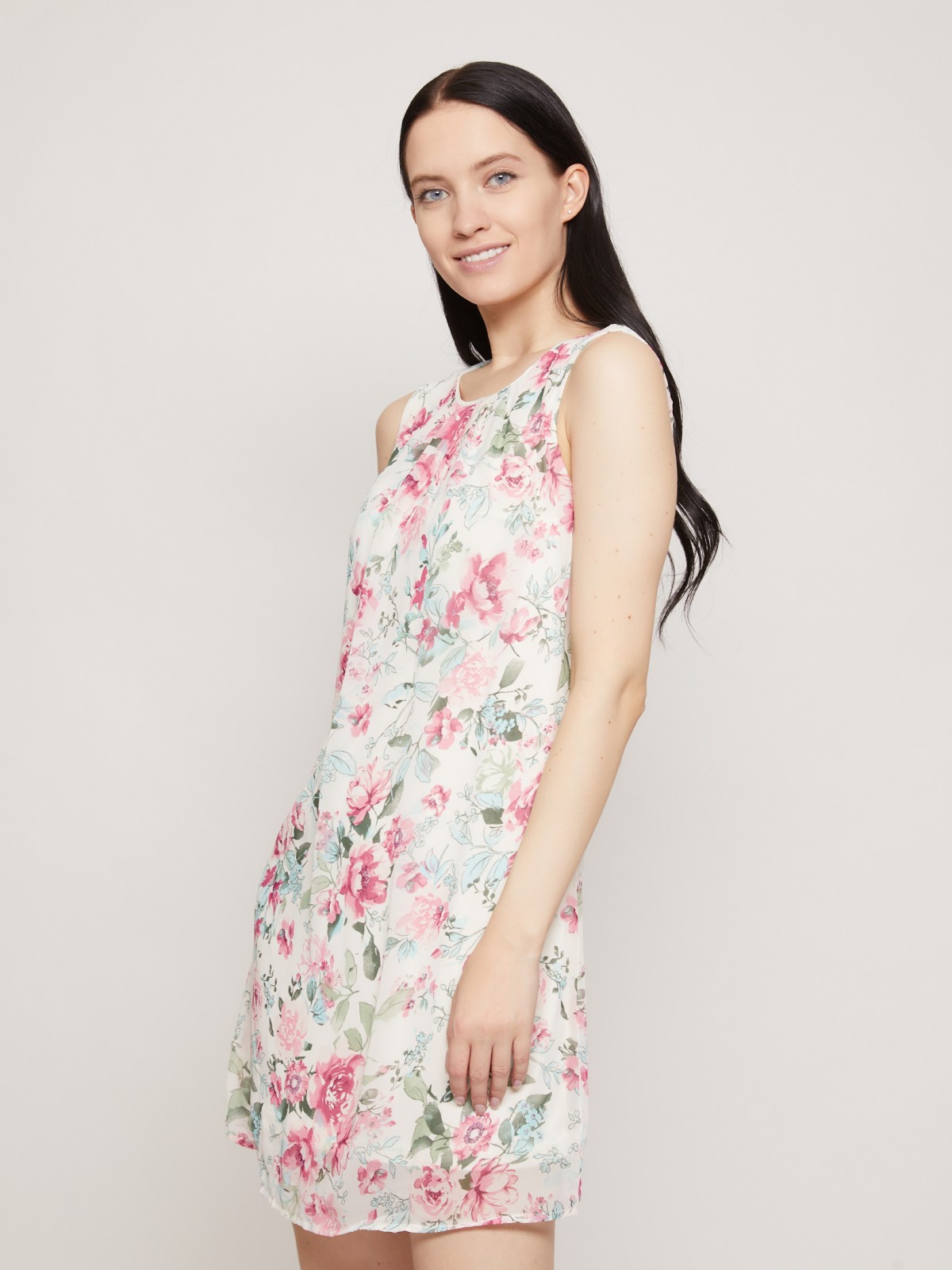 Шифоновое платье с цветочным принтом zolla 021248262122, размер XS - фото 2