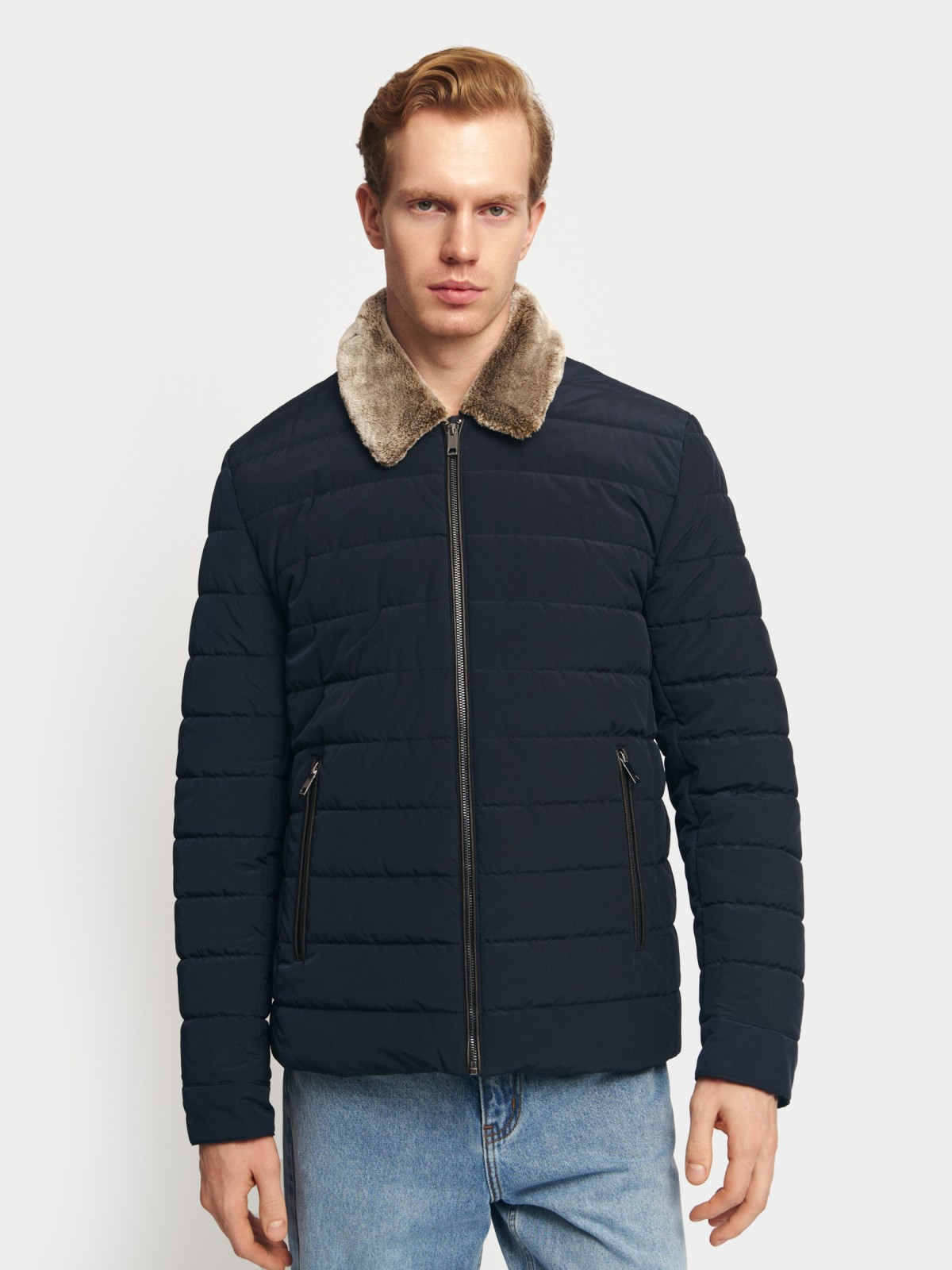 Тёплая стёганая куртка с подкладкой из экомеха