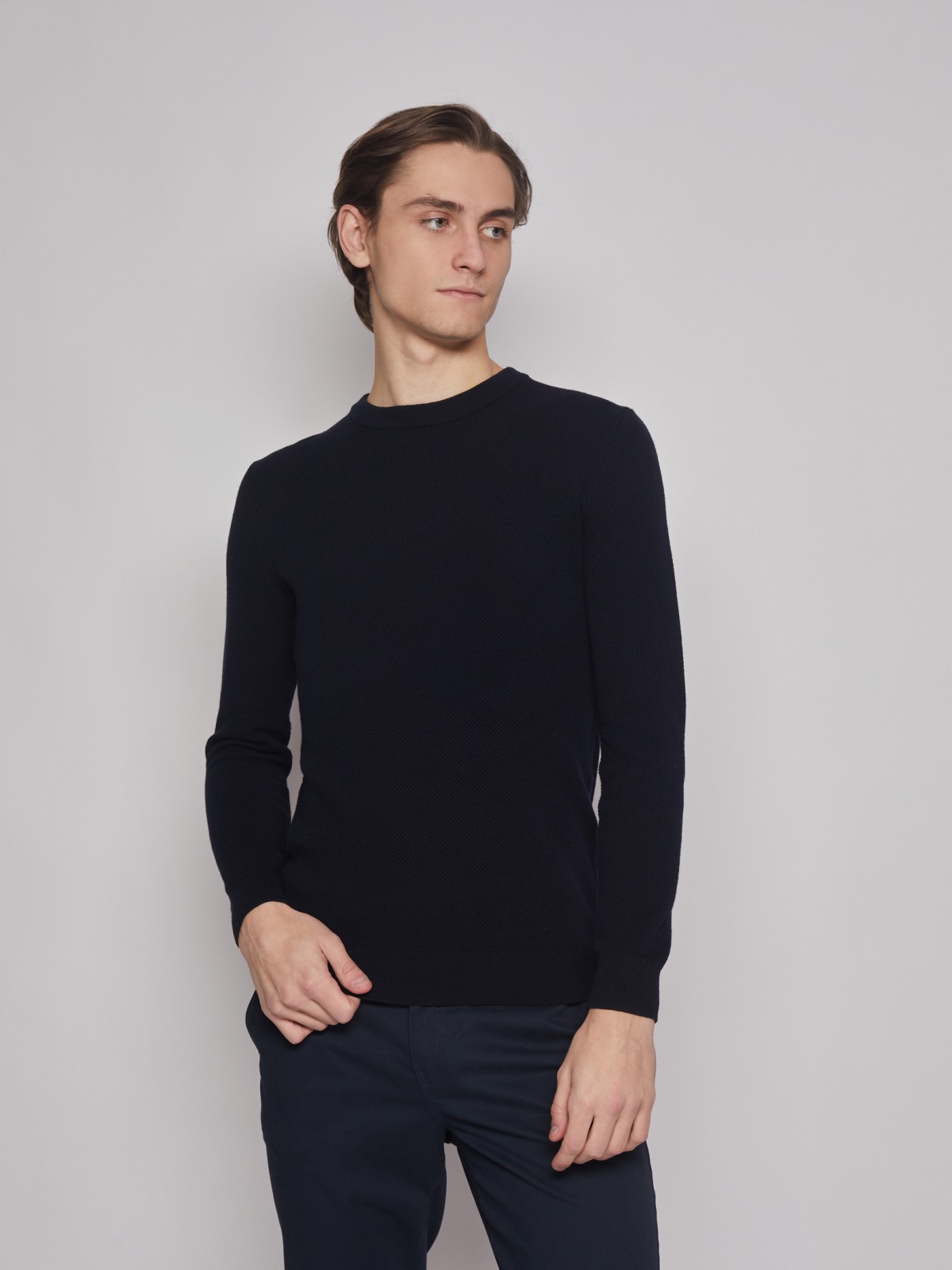 Джемпер из хлопка с длинным рукавом