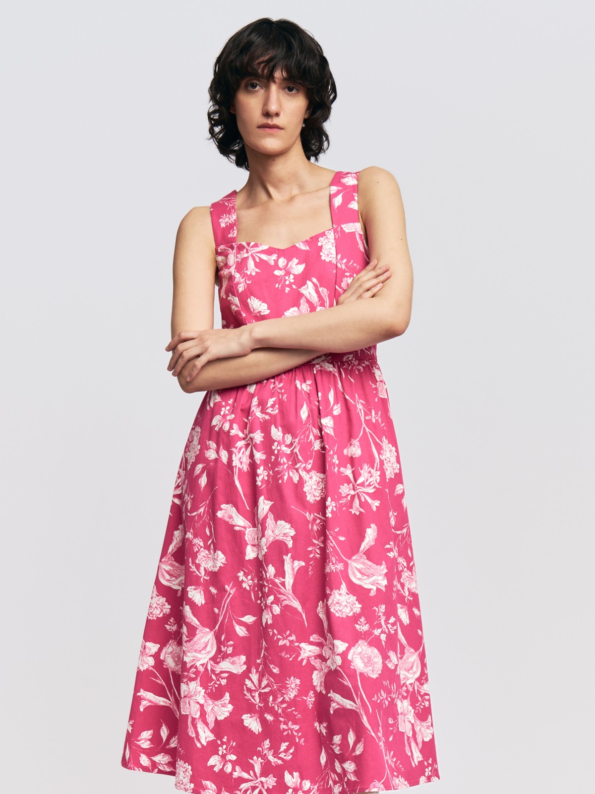 Сарафан из хлопка с цветочным принтом