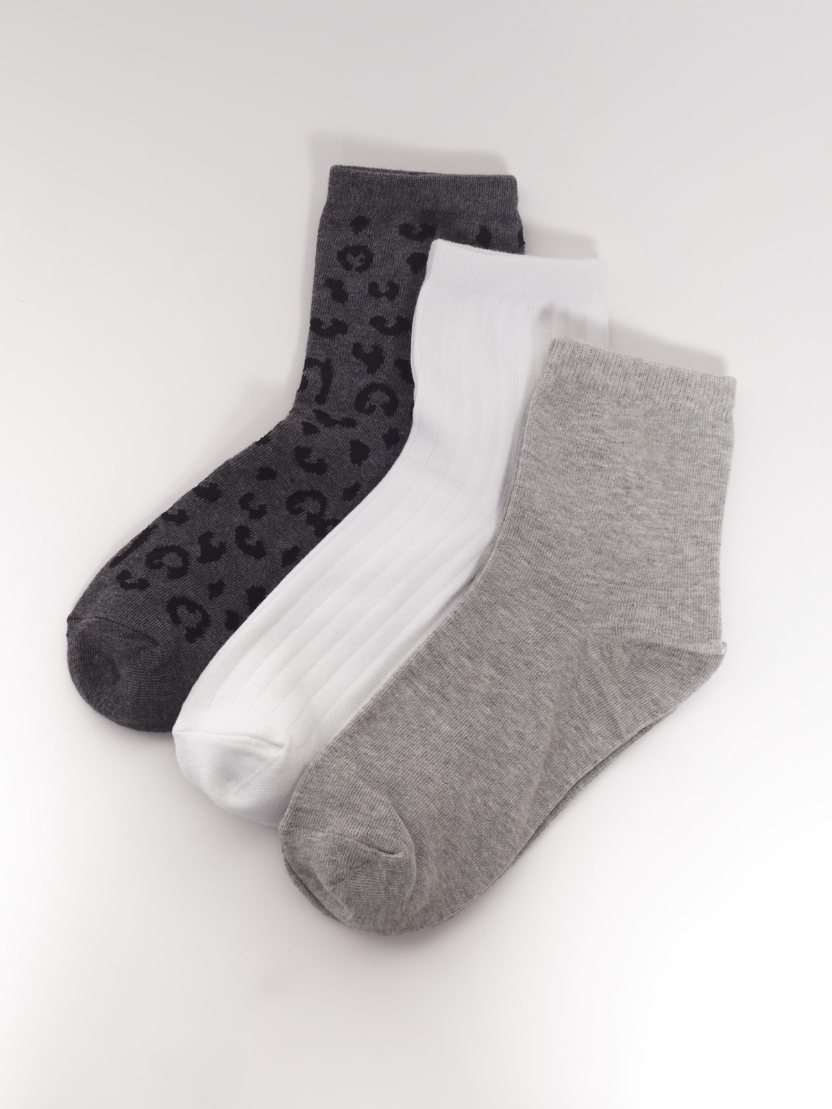 Набор носков (3 пары в комплекте) zolla серого цвета