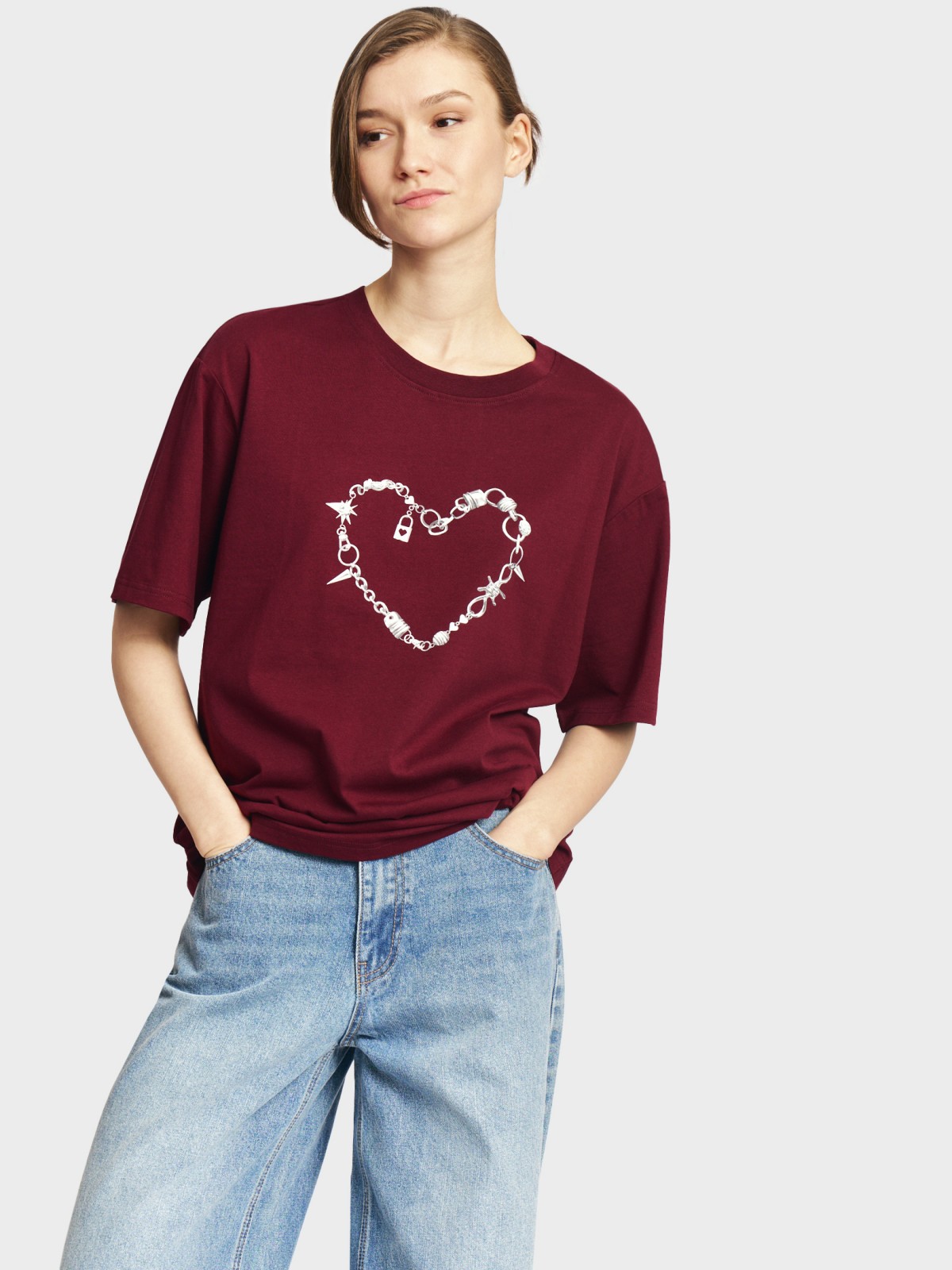 Футболка оверсайз из хлопка с принтом