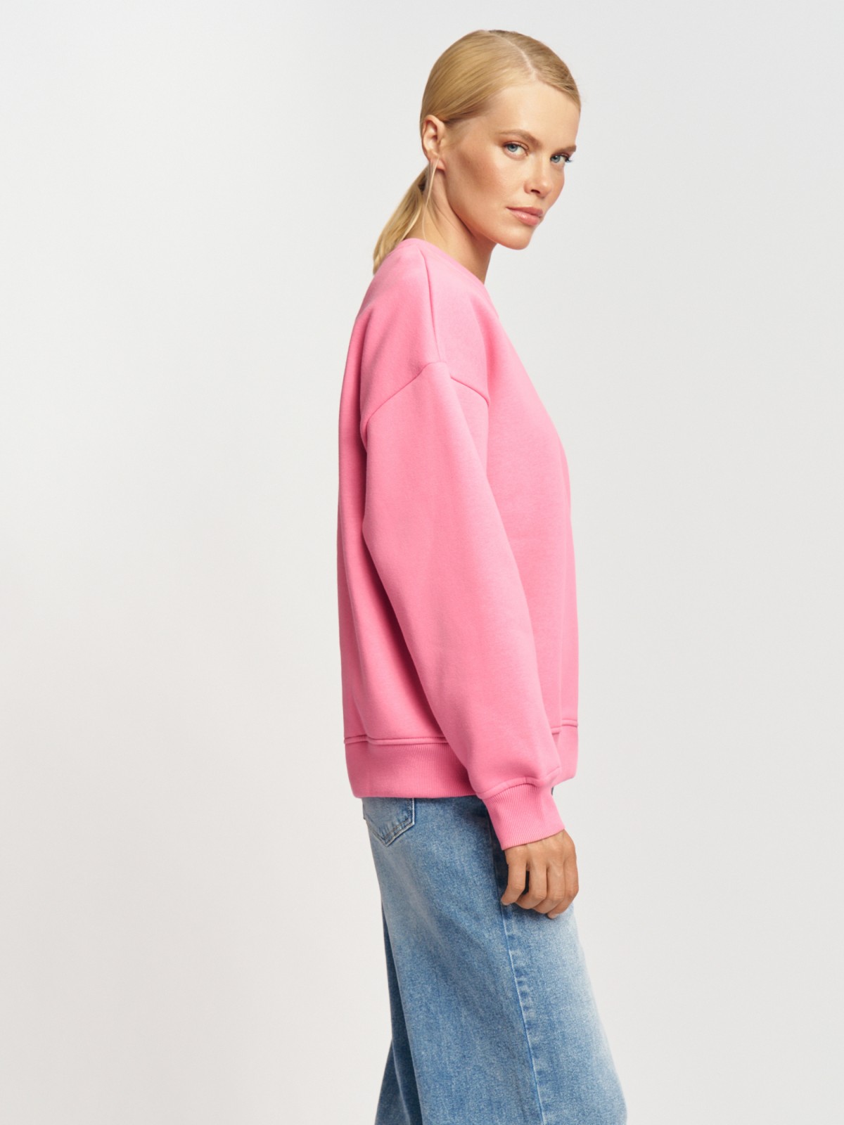 Тёплый трикотажный свитшот с начёсом