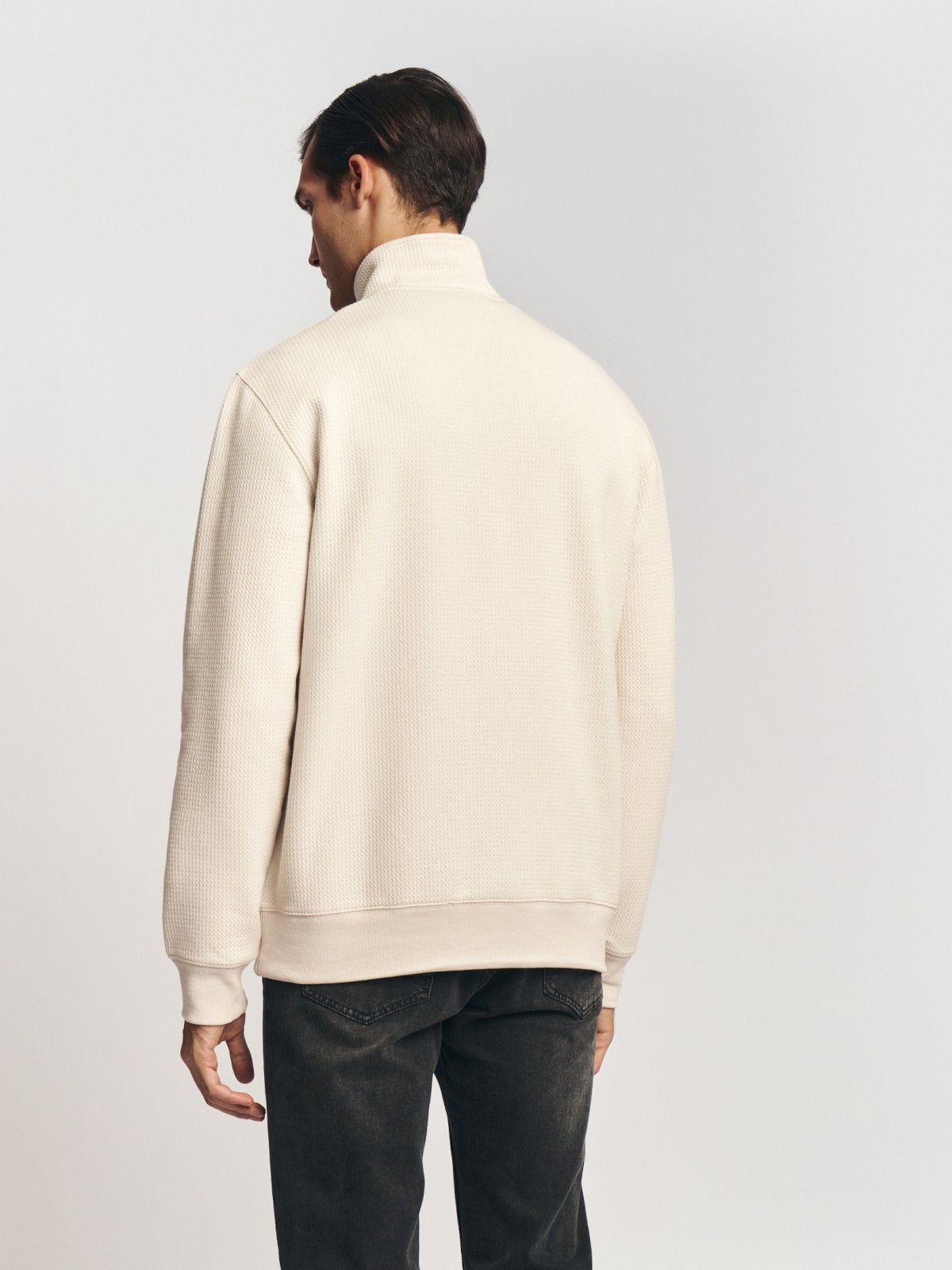 Прямой трикотажный свитшот на молнии