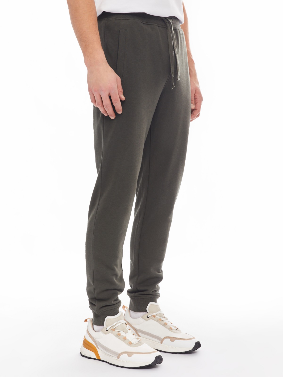 Трикотажные брюки-джоггеры в спортивном стиле zolla 014137675022, цвет хаки, размер M - фото 4