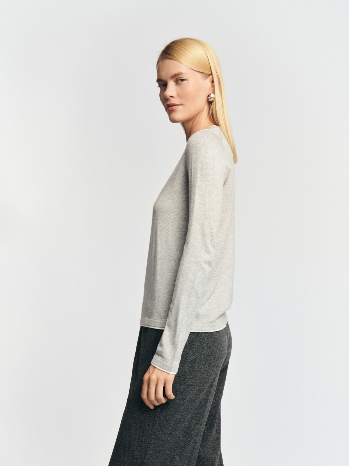 Трикотажный джемпер с отделкой