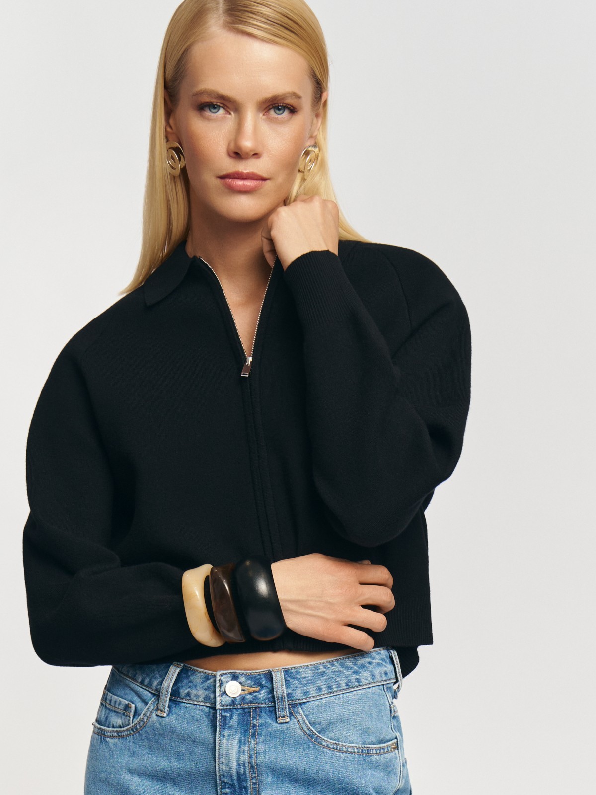 Трикотажный кардиган на молнии