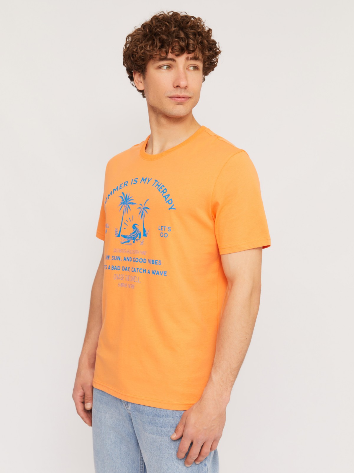 Футболка из хлопка с принтом