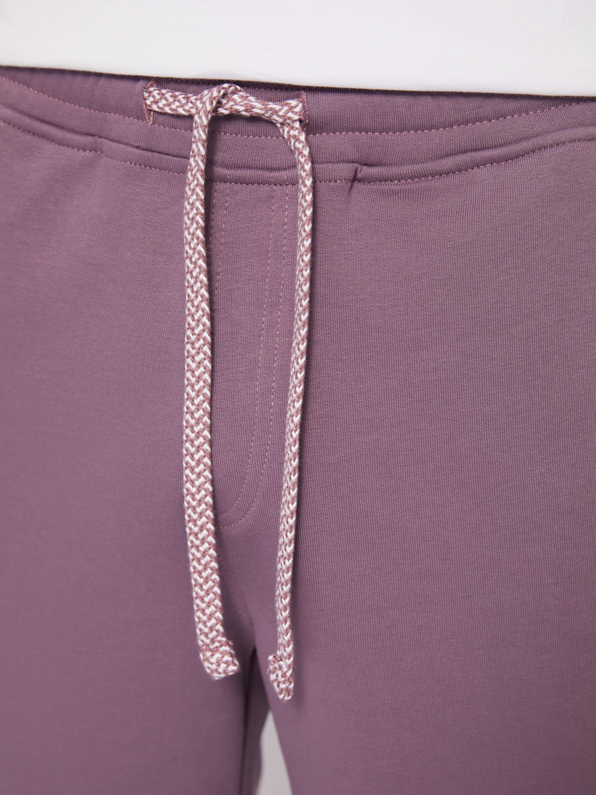 Трикотажные шорты из хлопка на резинке zolla 014237J2Q052, цвет фиолетовый, размер S - фото 3