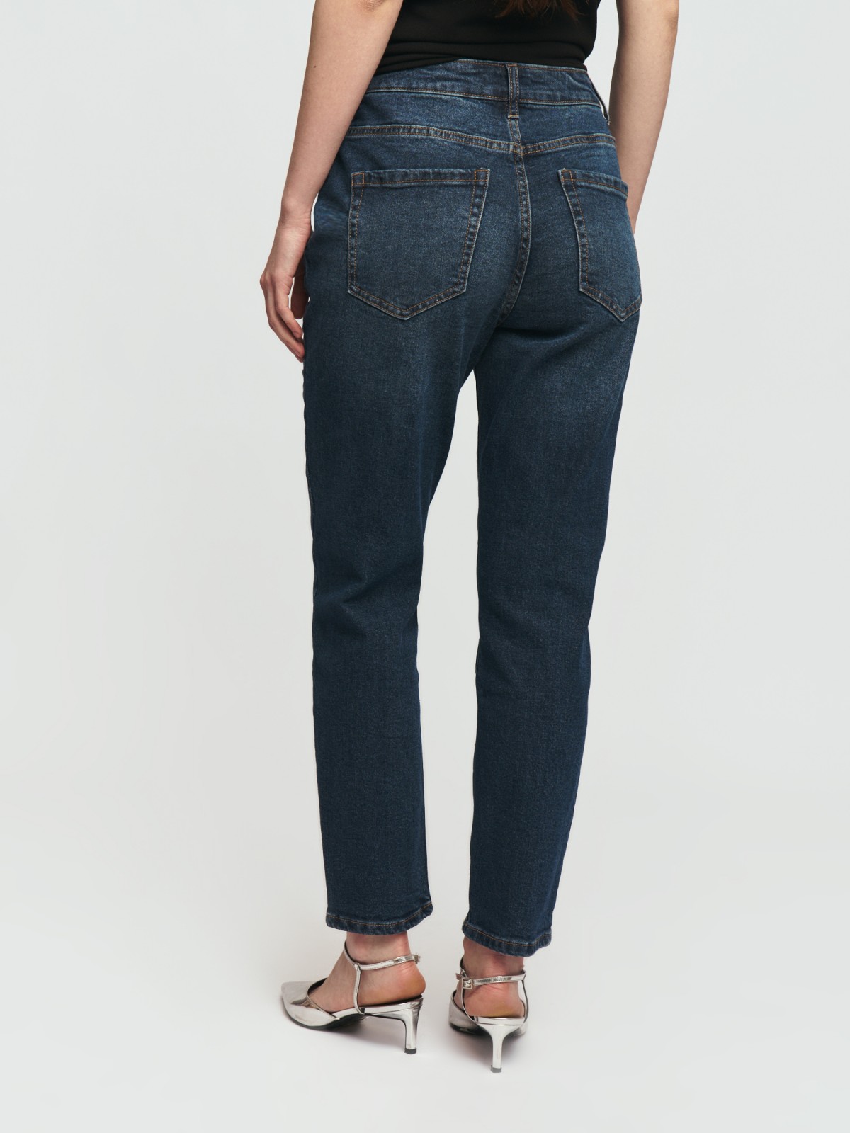 Джинсы силуэта Mom Comfort из хлопка с высокой посадкой