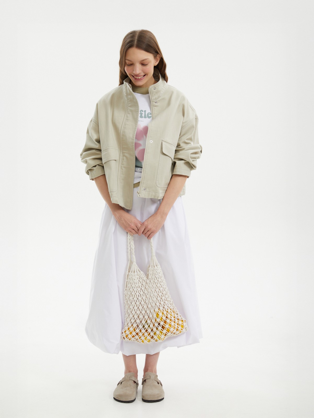 Юбка-баллон миди на резинке