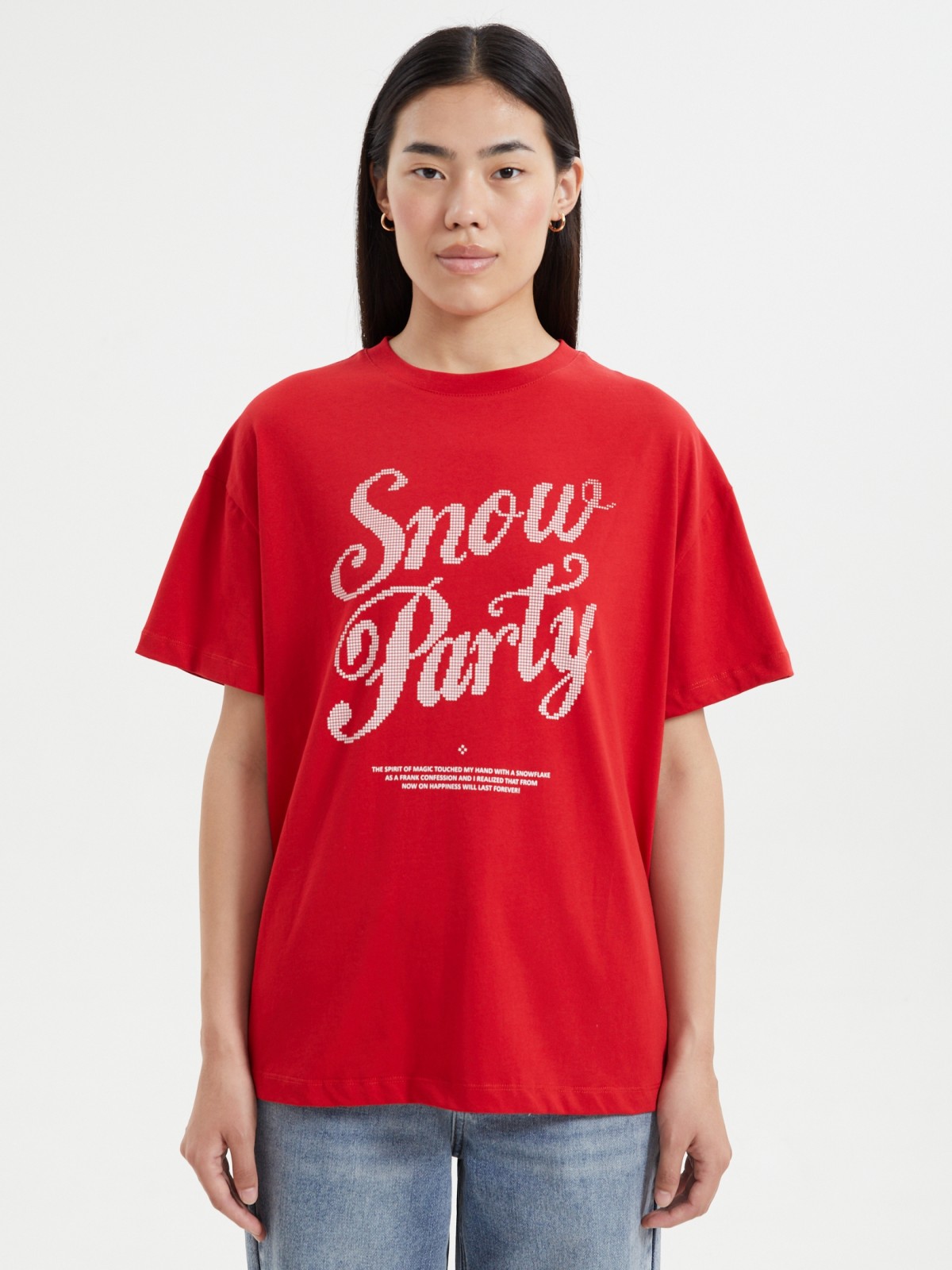 Футболка из хлопка с новогодним принтом