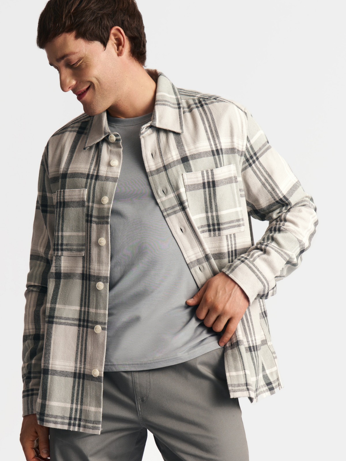 Куртка-рубашка в клетку из хлопка