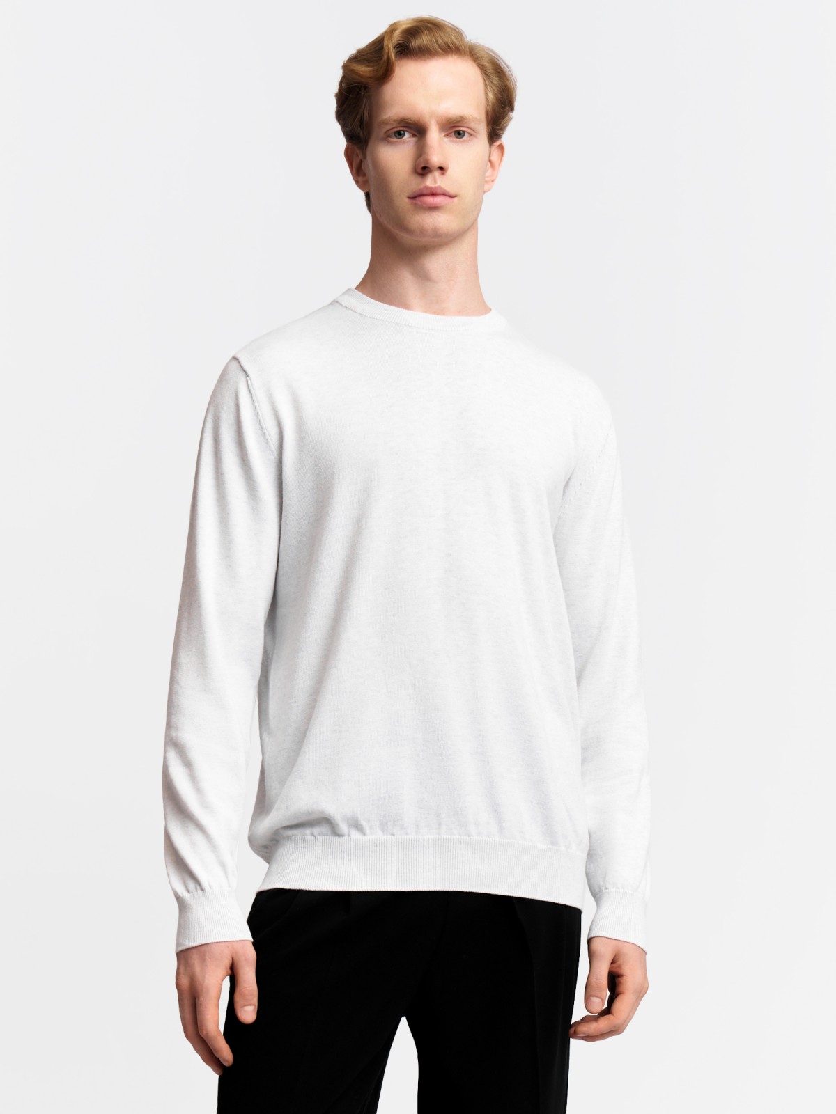 Тонкий трикотажный джемпер из хлопка